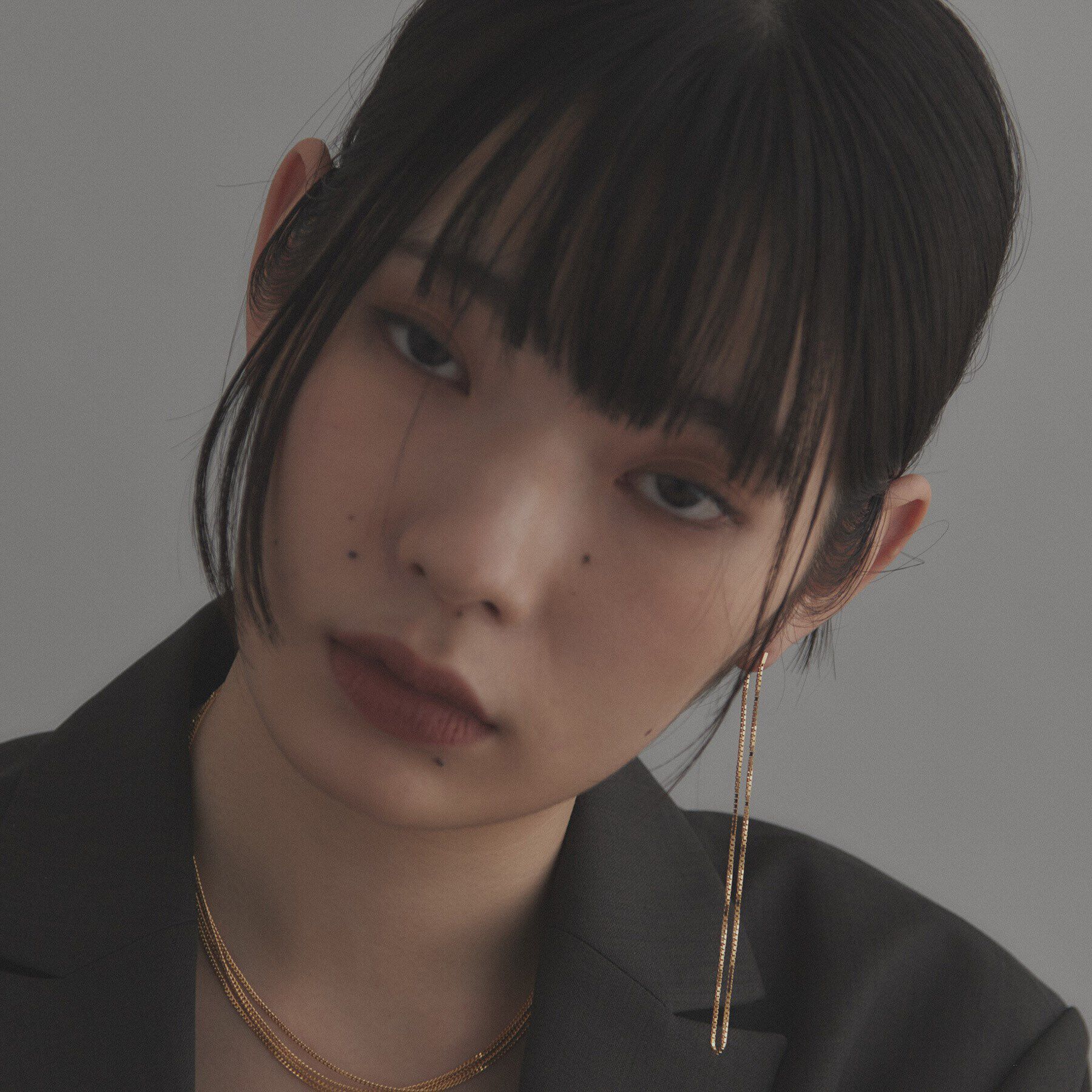 COCOSHNIK ONKITSCH「シルバー チェーンピアスベネチアン ロングフープ（片耳用） GP」|ピアス|