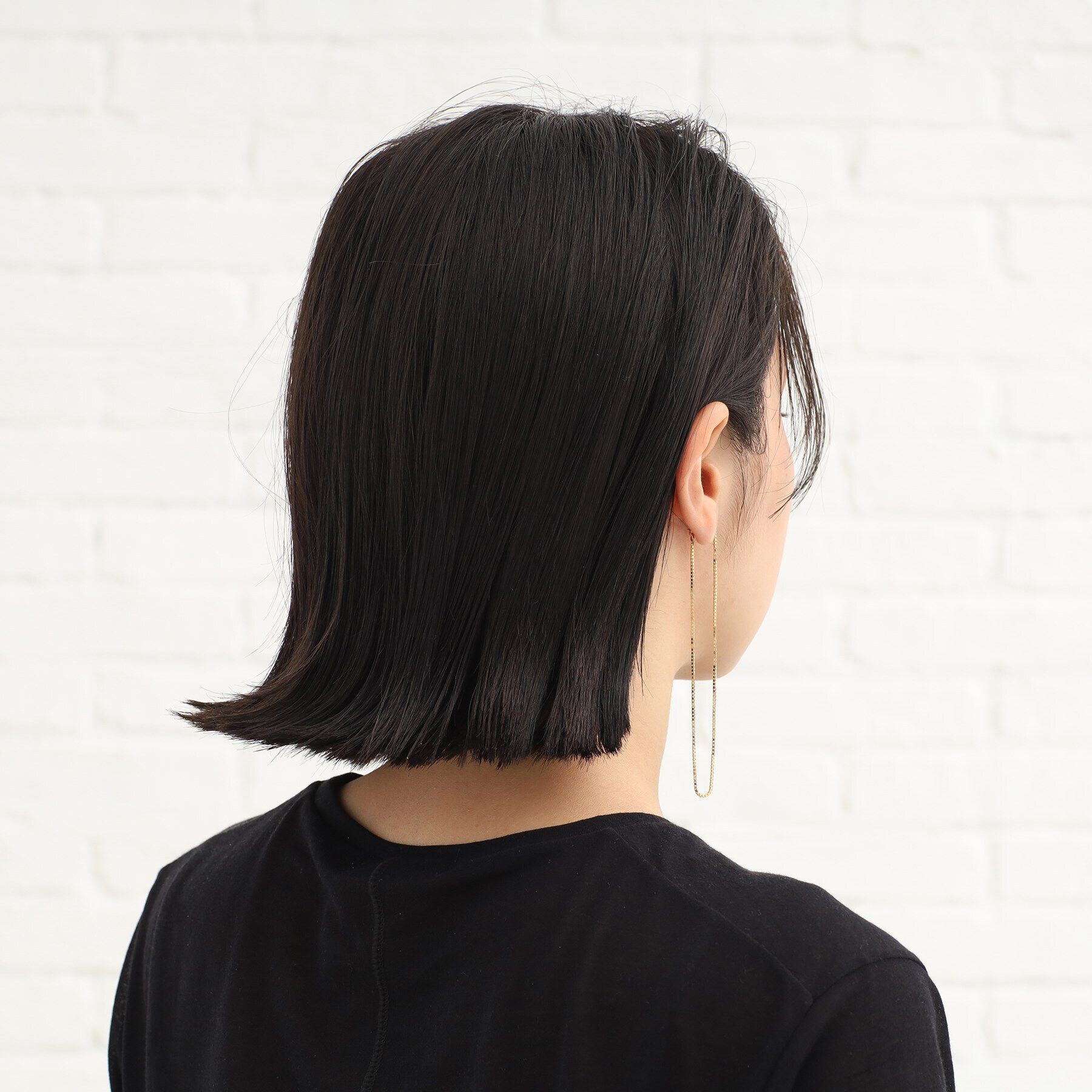 COCOSHNIK ONKITSCH「シルバー チェーンピアスベネチアン ロングフープ（片耳用） GP」|ピアス|