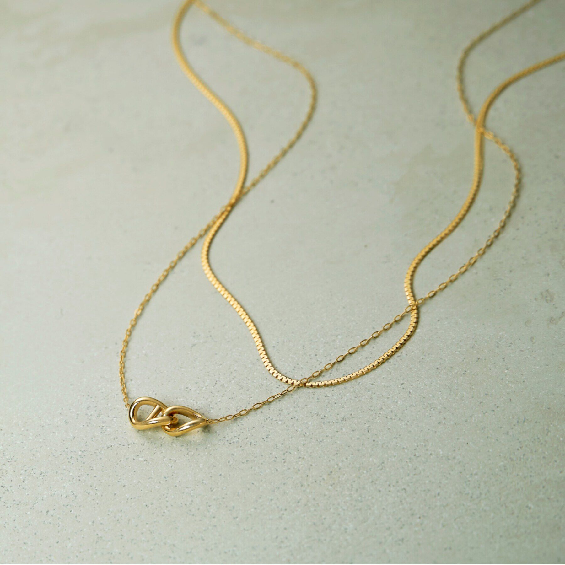 COCOSHNIK「K10マリンモチーフダブル ネックレス」|ネックレス|