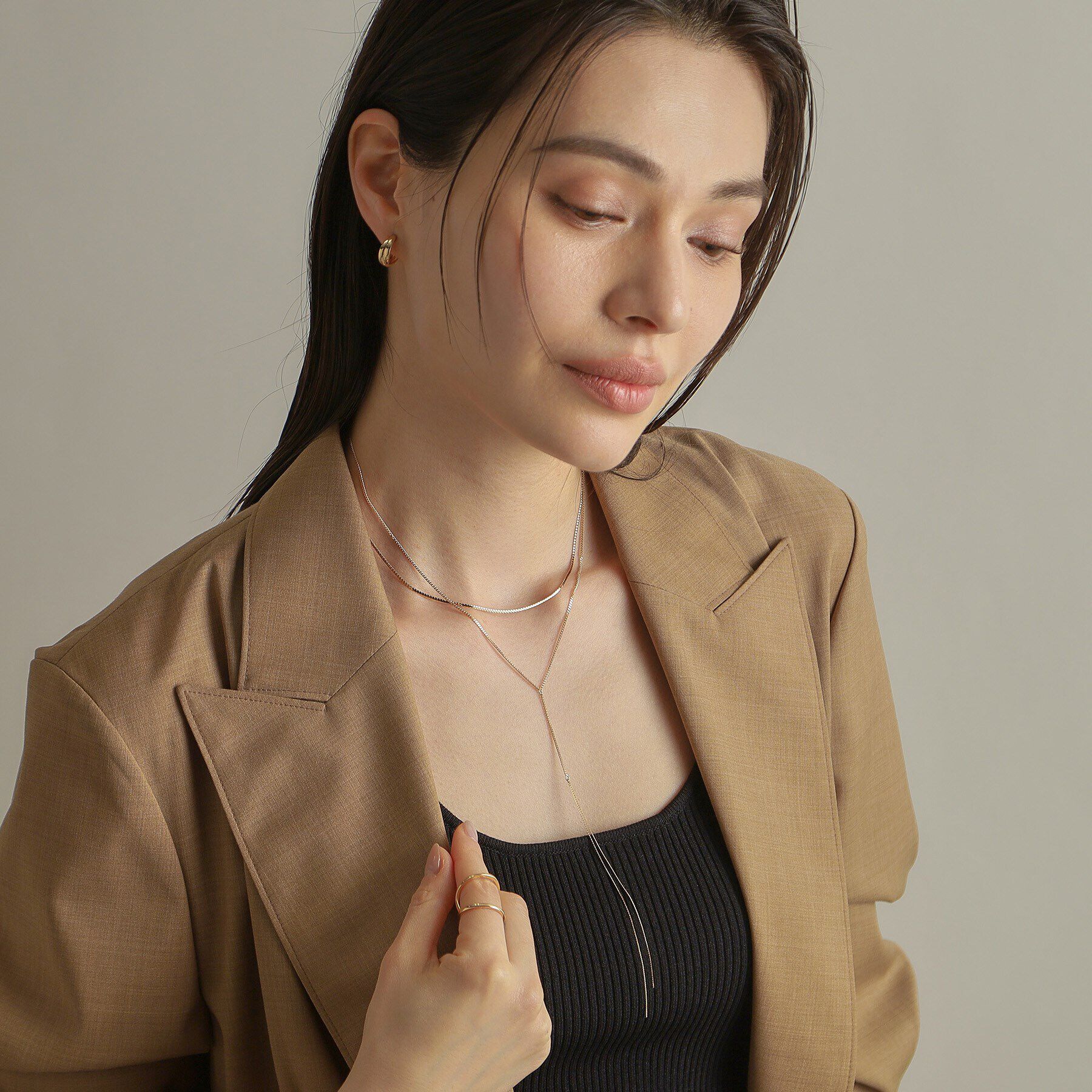 COCOSHNIK「K10キヘイフリンジY ネックレス小」|ネックレス|