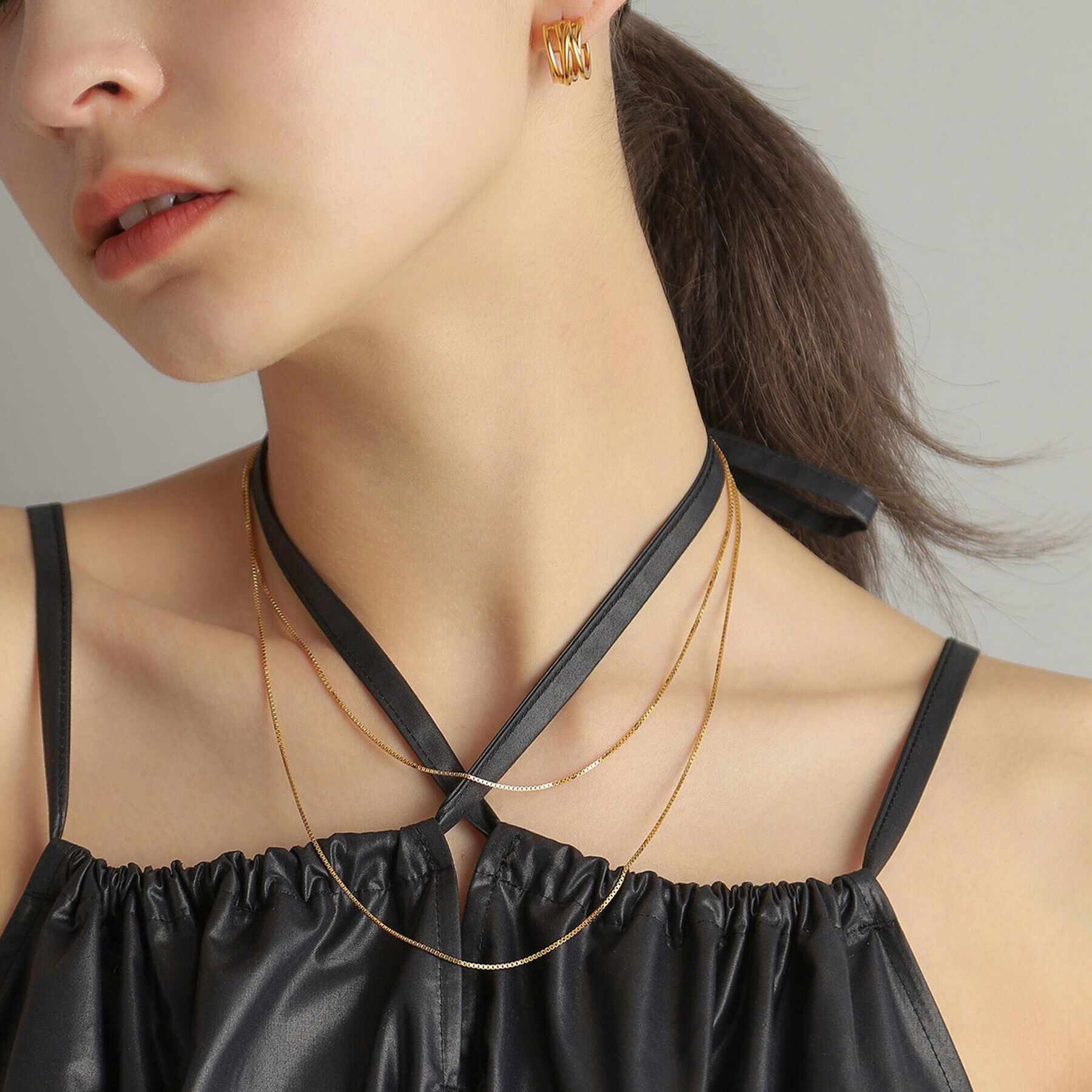 COCOSHNIK ONKITSCH「シルバー デザインチェーン ベネチアンネックレス（90cm） GP」|ネックレス|