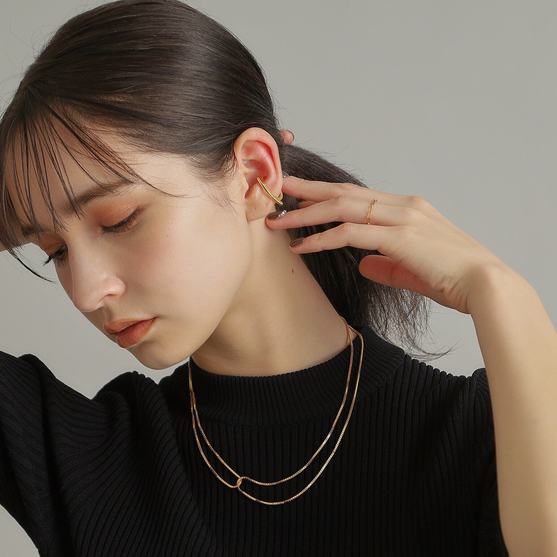 COCOSHNIK ONKITSCH「シルバー ベネチアン クロスネックレス GP」|ネックレス|