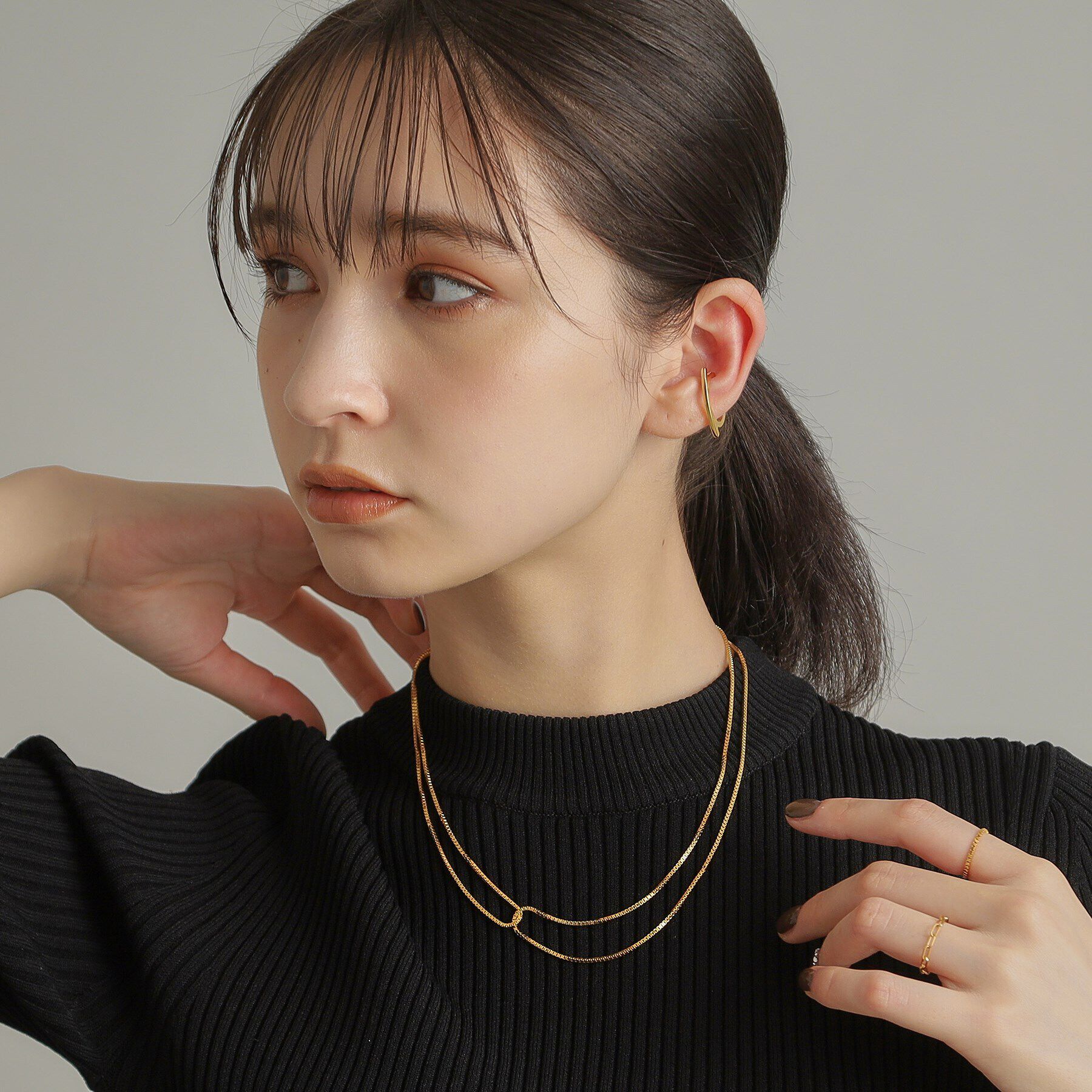 COCOSHNIK ONKITSCH「シルバー ベネチアン クロスネックレス GP」|ネックレス|