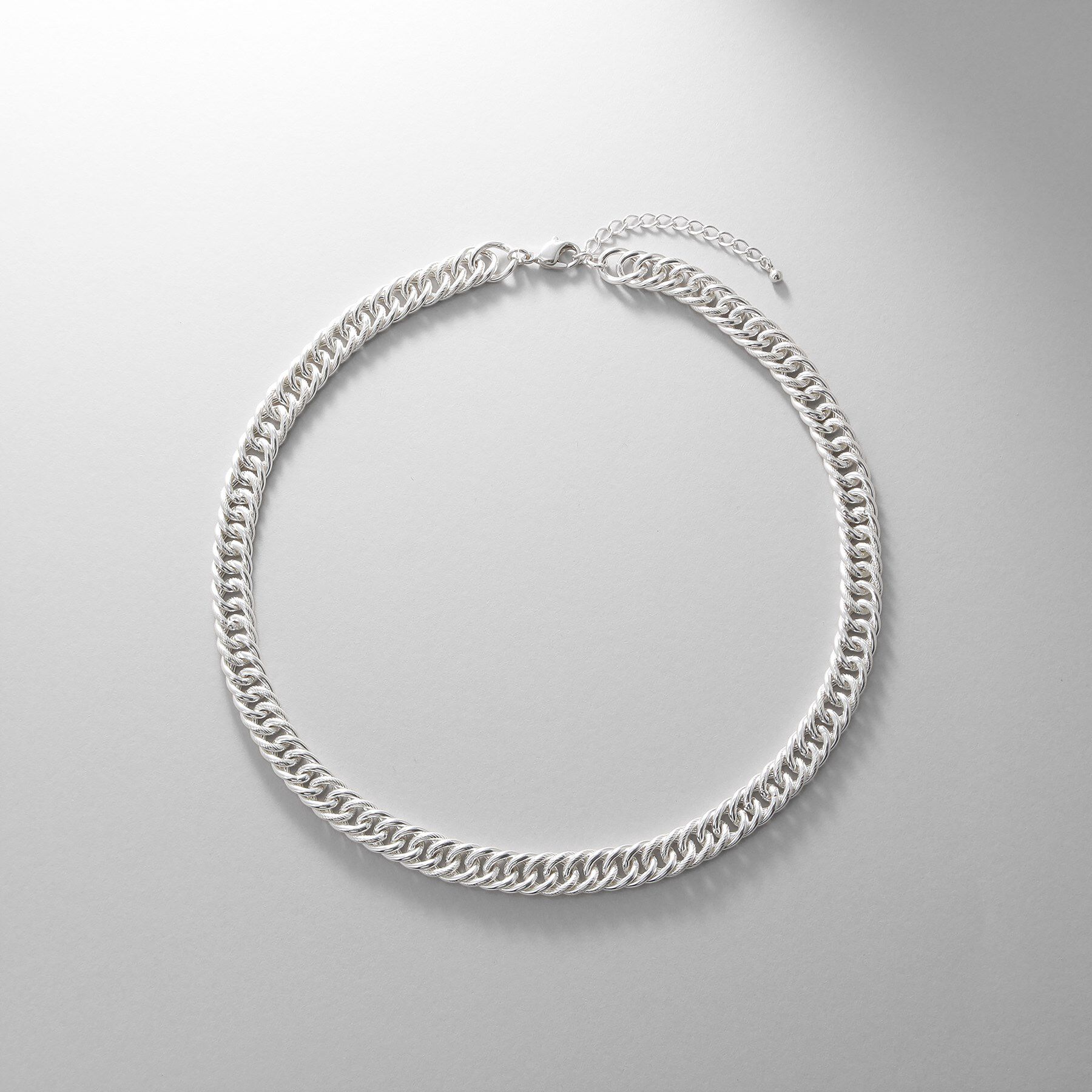 COCOSHNIK ONKITSCH「シルバー デザインチェーン ホロウカットダブルカーブネックレス」|ネックレス|