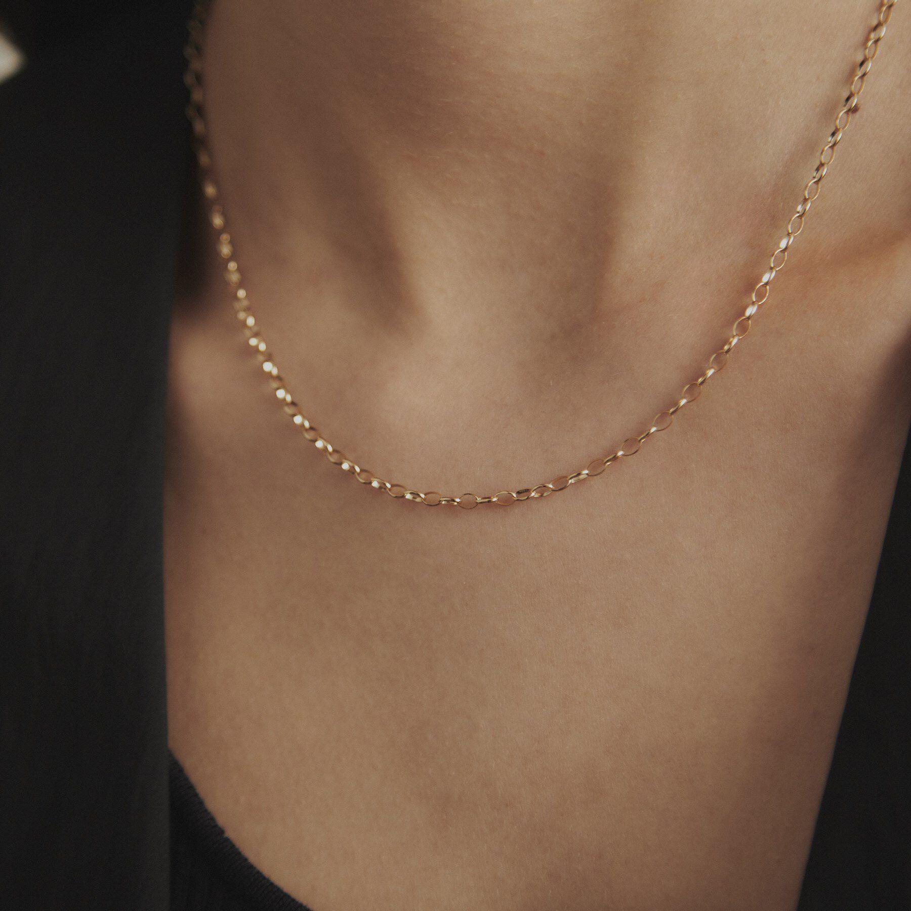 COCOSHNIK「K10甲丸カットケーブル ネックレス」|ネックレス|