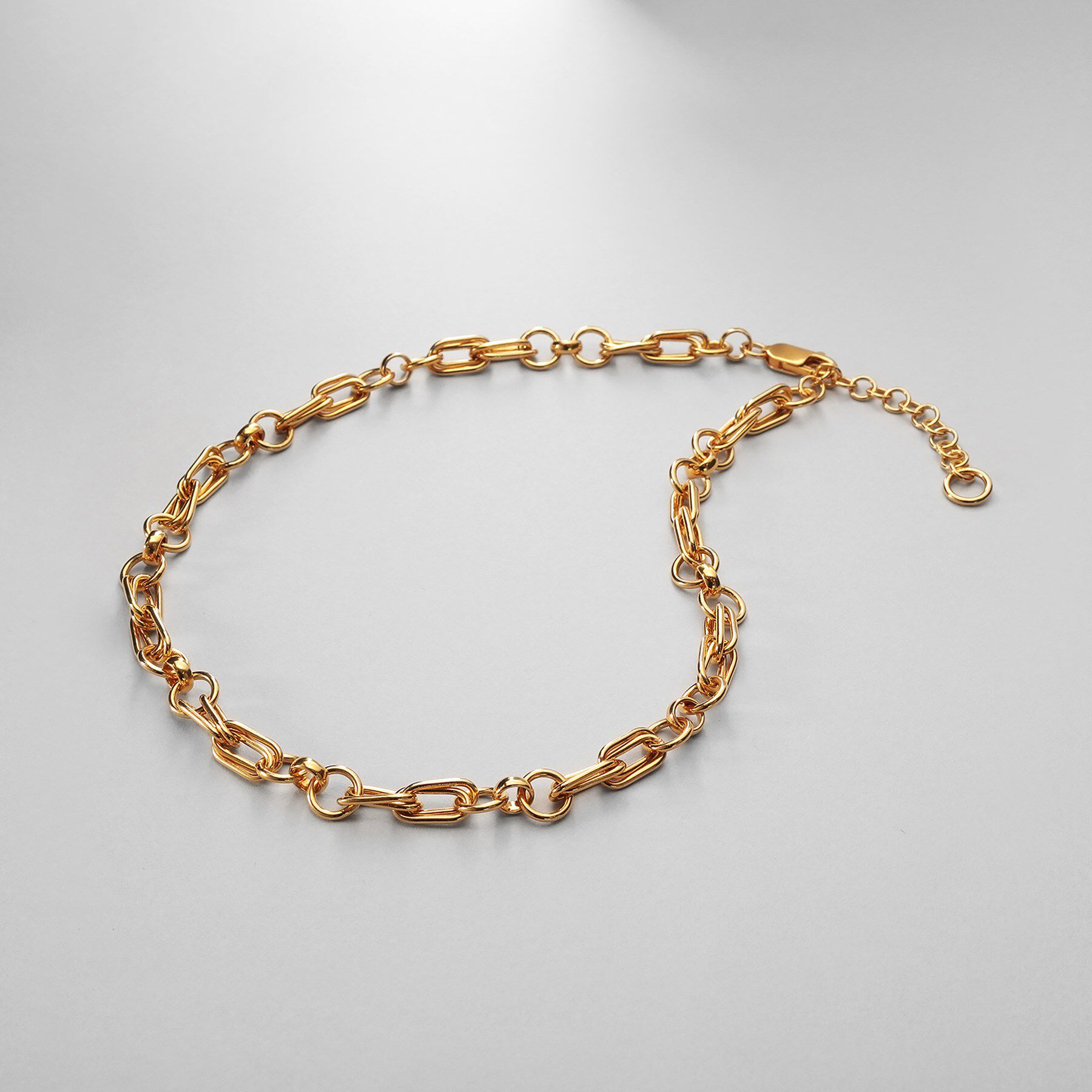 COCOSHNIK ONKITSCH「シルバー ミックスチェーン ダブルリンクネックレス GP」|ネックレス|ゴールド(600)