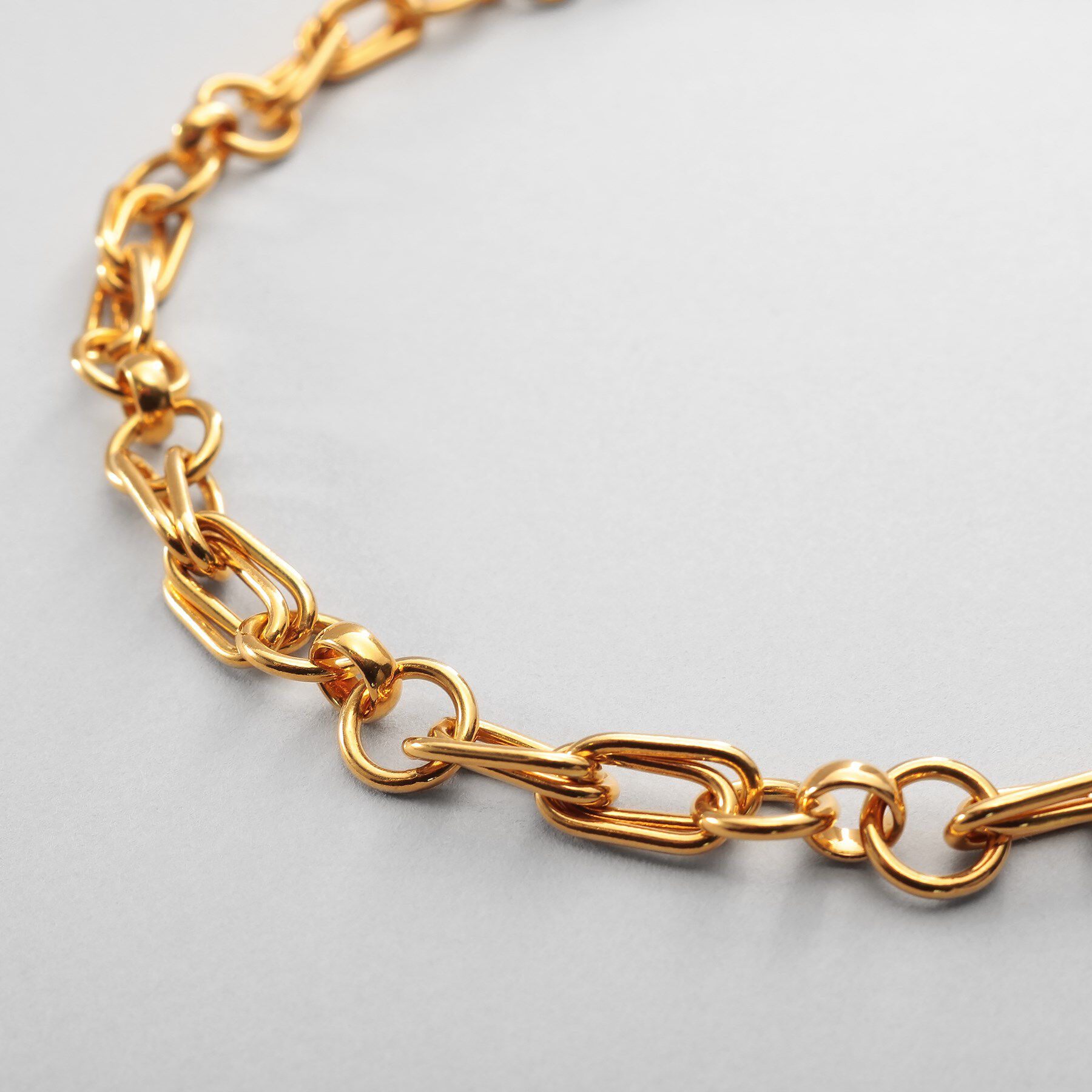 COCOSHNIK ONKITSCH「シルバー ミックスチェーン ダブルリンクネックレス GP」|ネックレス|