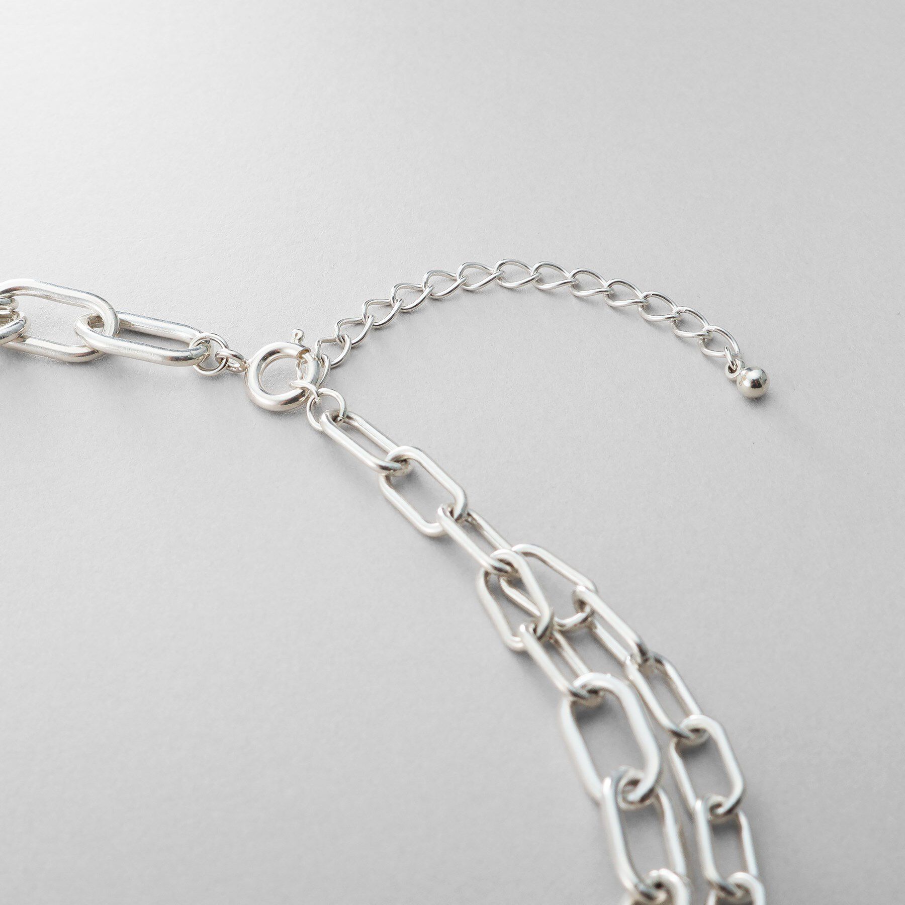 COCOSHNIK ONKITSCH「シルバー ミックスチェーン ケーブル ベネチアンネックレス」|ネックレス|