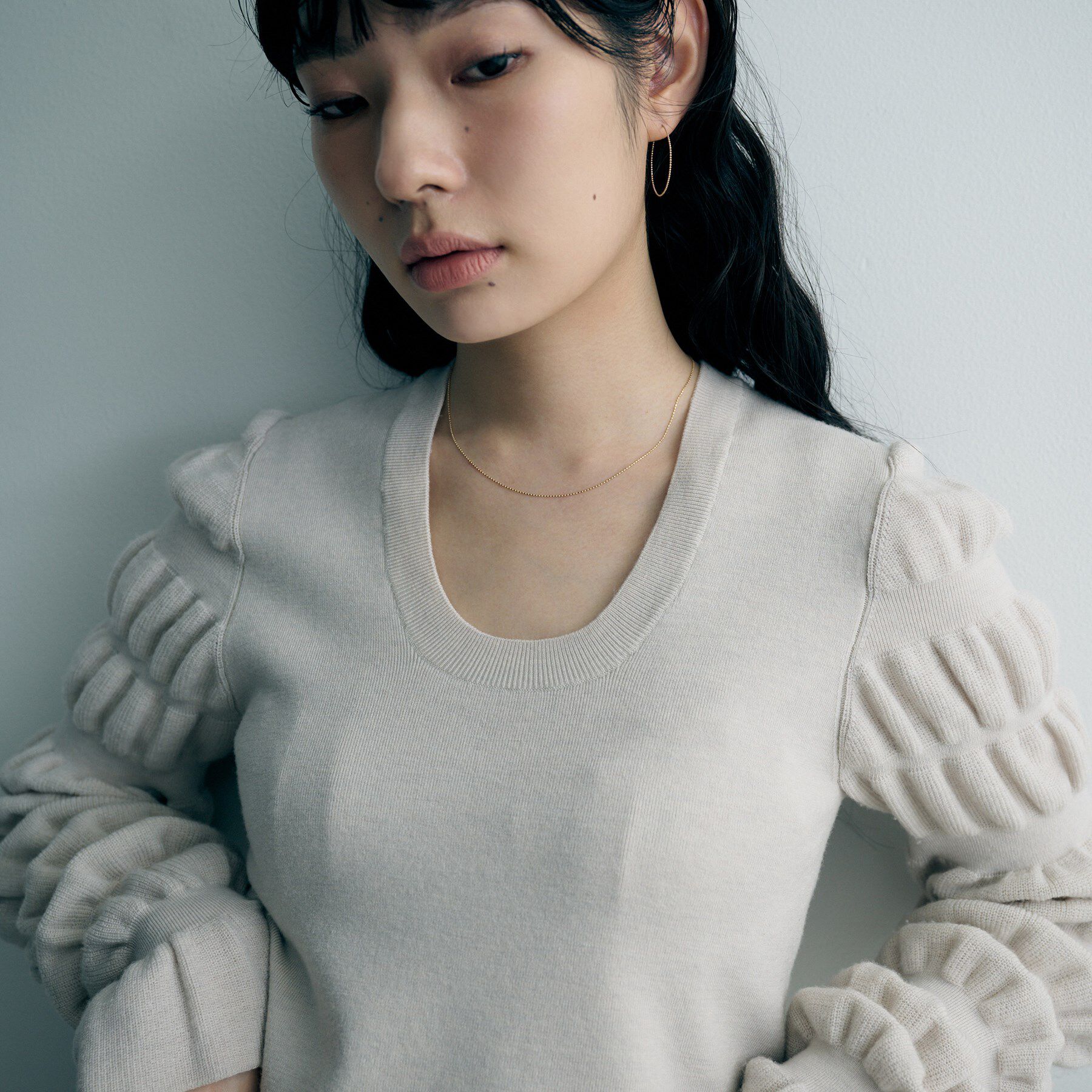 COCOSHNIK ONKITSCH「K10スキニーネックレス カットボール」|ネックレス|