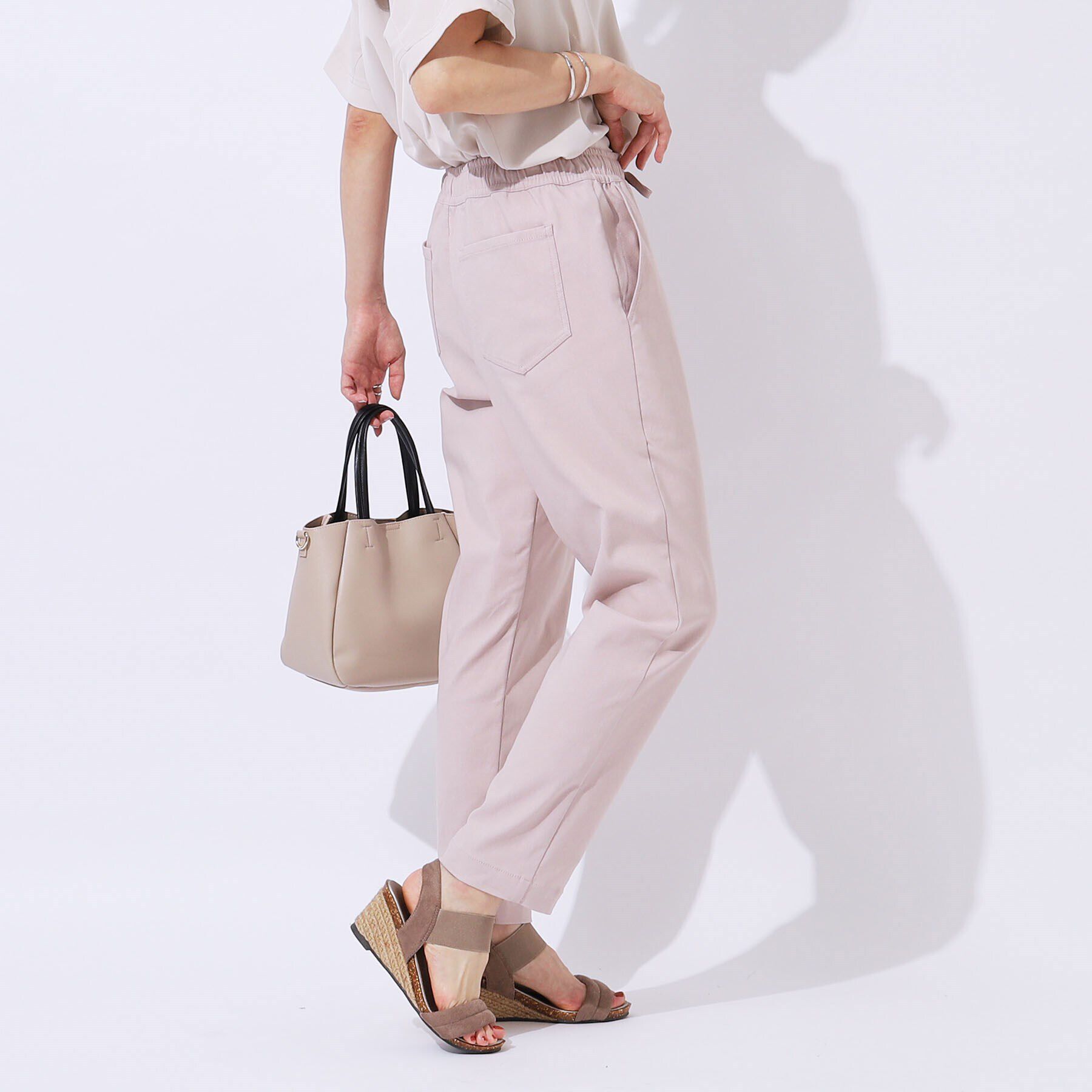 SHOO･LA･RUE「【SS-3L/無理せずスリム】 ぐんぐん伸びる イージーテーパードパンツ」|その他|