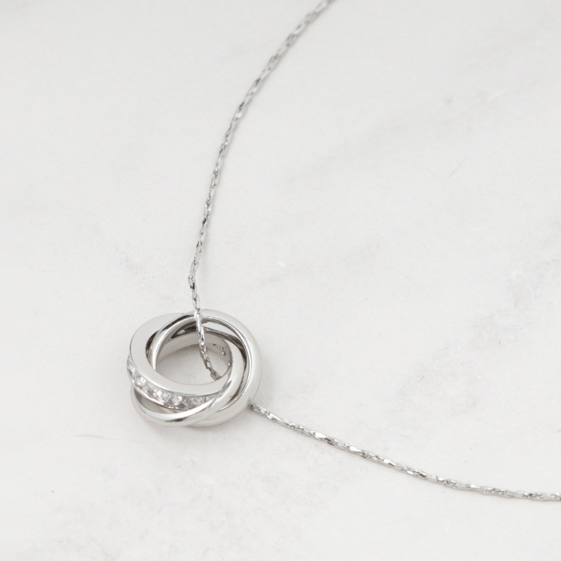 SHOO･LA･RUE「【2WAY】キラキラリングネックレス」|ネックレス|シルバー(006)