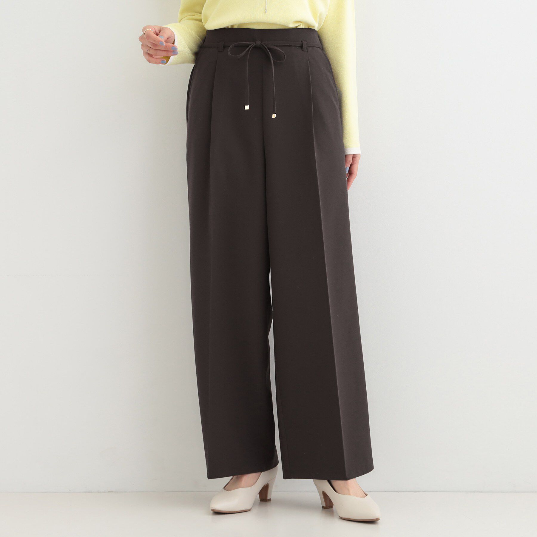 SHOO･LA･RUE「【着丈選べる/S-LL】センタープレスできちんと見え イージーワイドパンツ」|その他|