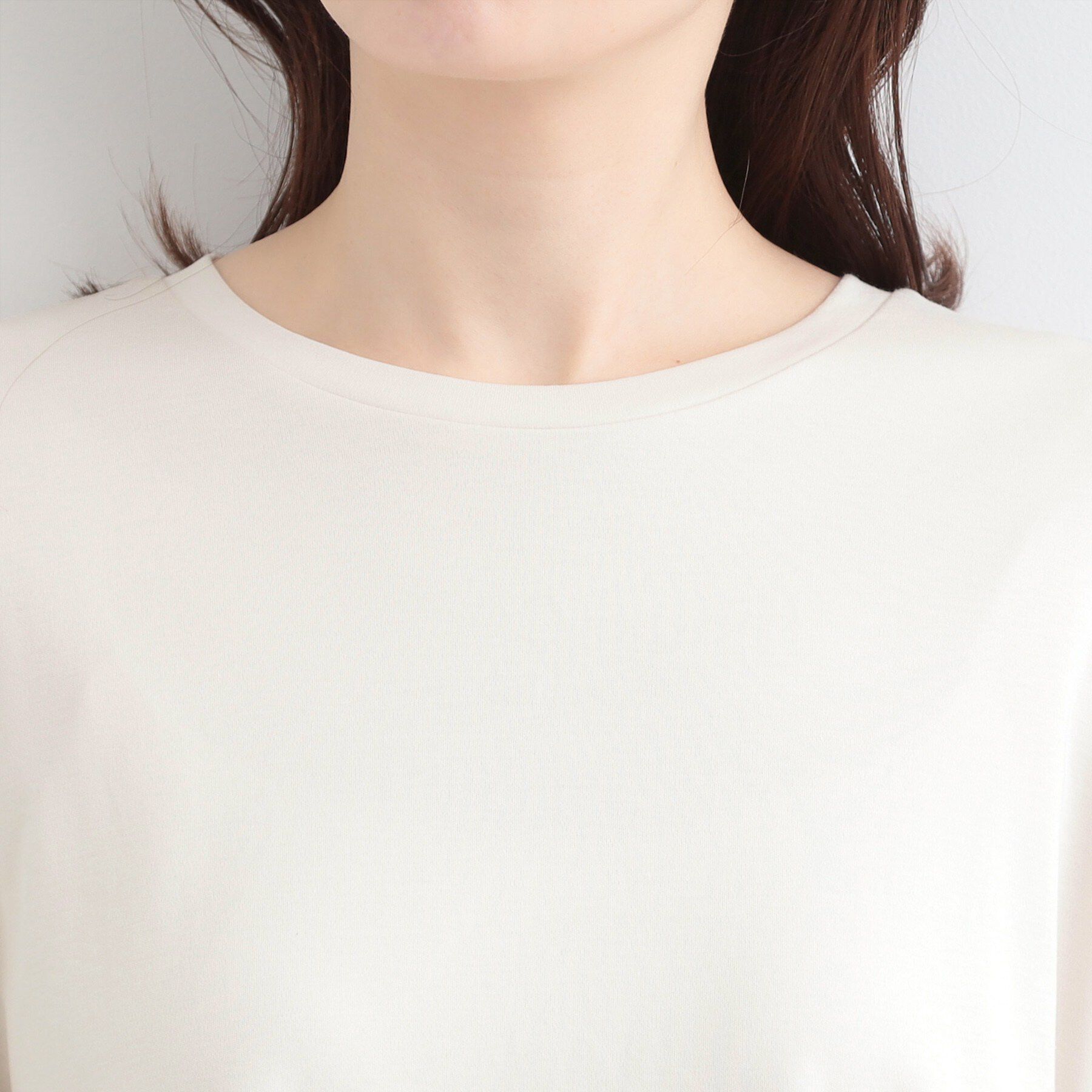 SHOO･LA･RUE「【接触冷感/UVカット/抗菌防臭】体型カバーも叶う　裾切り替えAライントップス」|Tシャツ・カットソー|