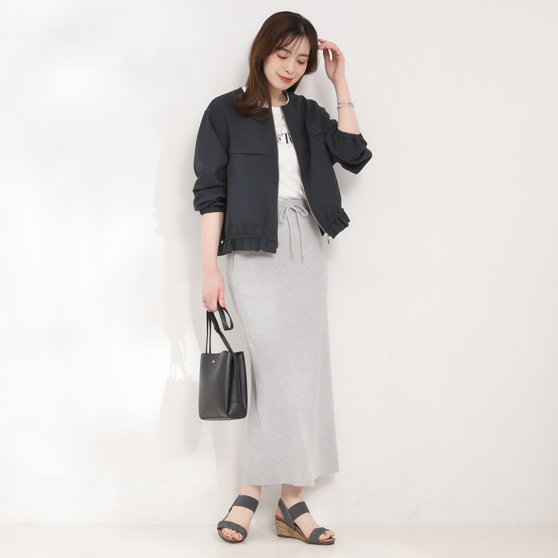 SHOO･LA･RUE「ドロストノーカラーブルゾン」|ブルゾン・スタジャン|