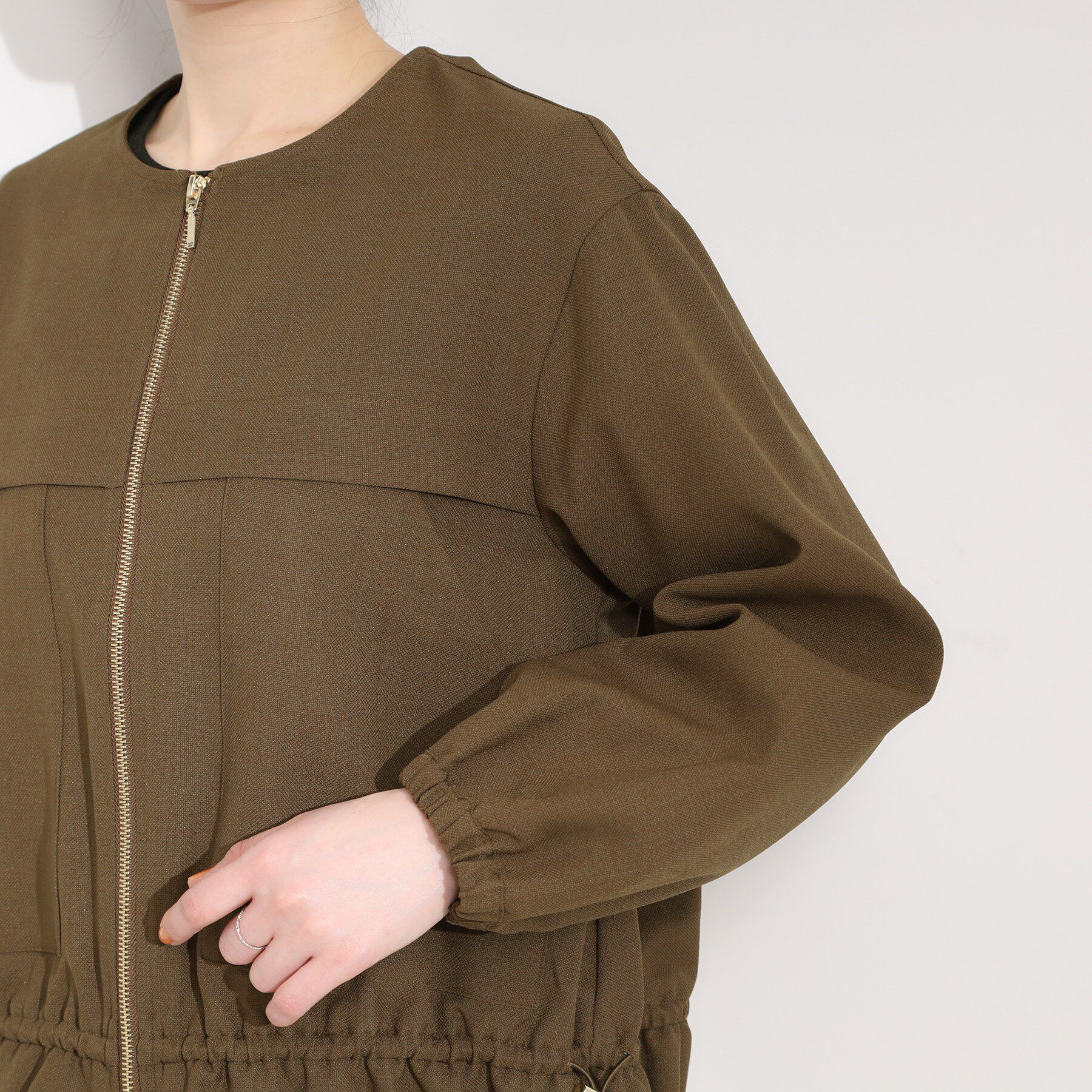 SHOO･LA･RUE「ドロストノーカラーブルゾン」|ブルゾン・スタジャン|