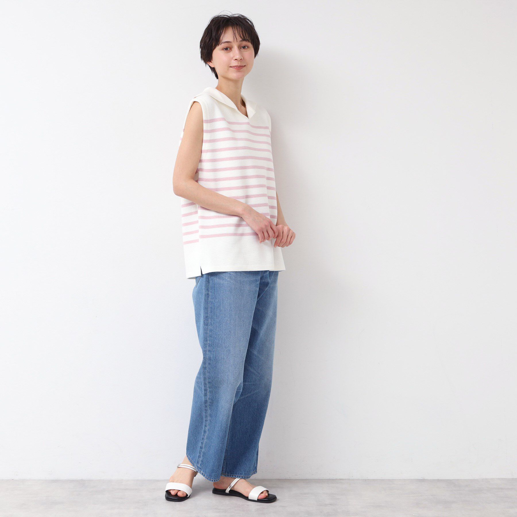 Dessin「【洗える】セーラーカラーボーダーニット」|ニット・セーター|