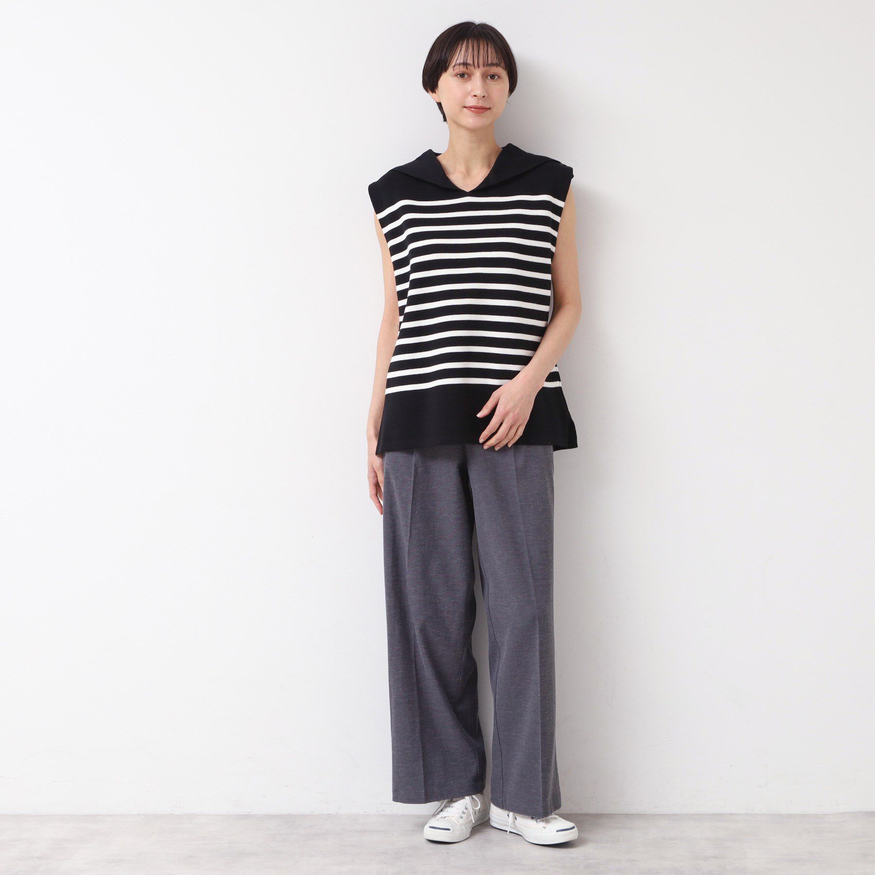 Dessin「【洗える】セーラーカラーボーダーニット」|ニット・セーター|