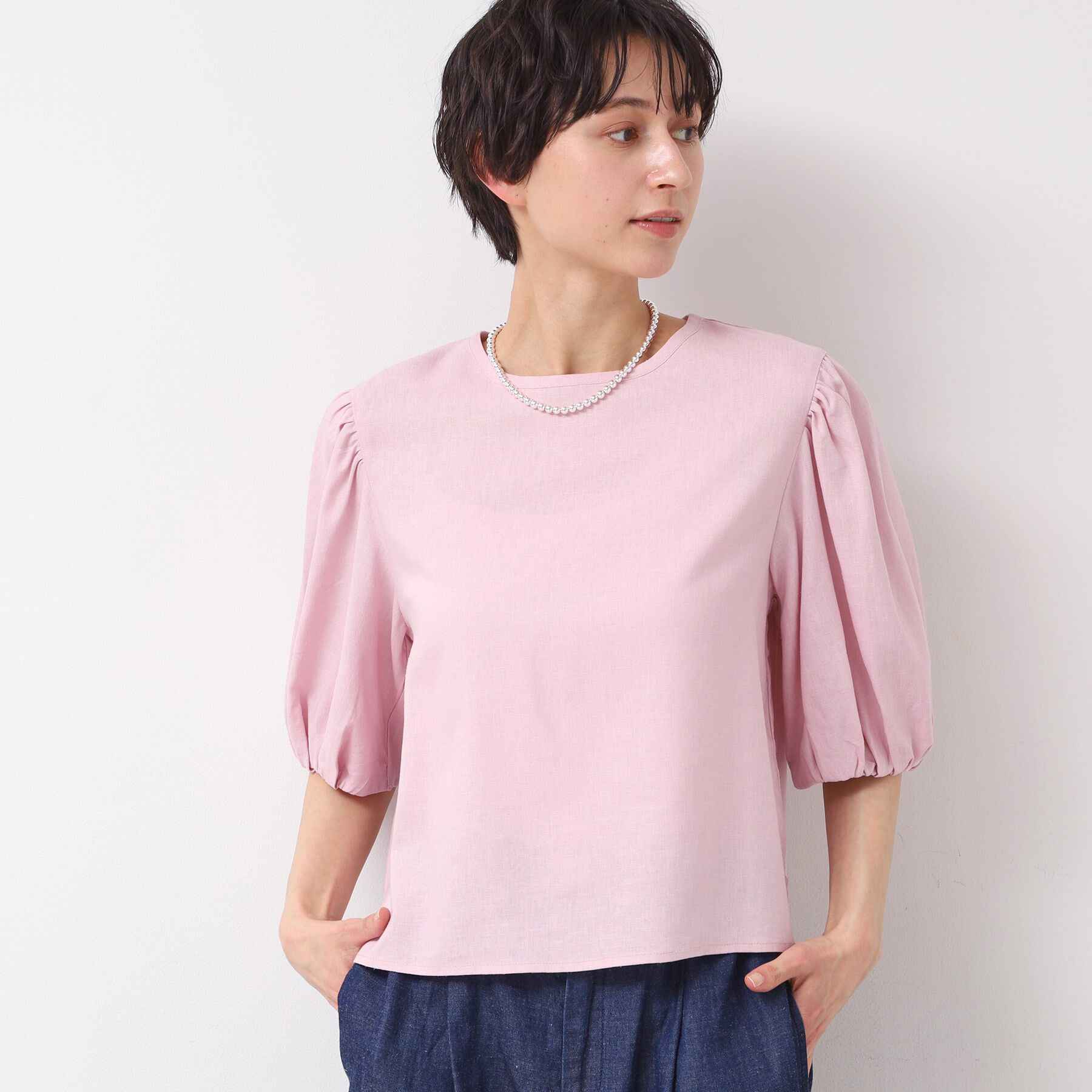 Dessin「【洗える】パフスリーブブラウス（XS～L）」|シャツ・ブラウス|ピンク(071)