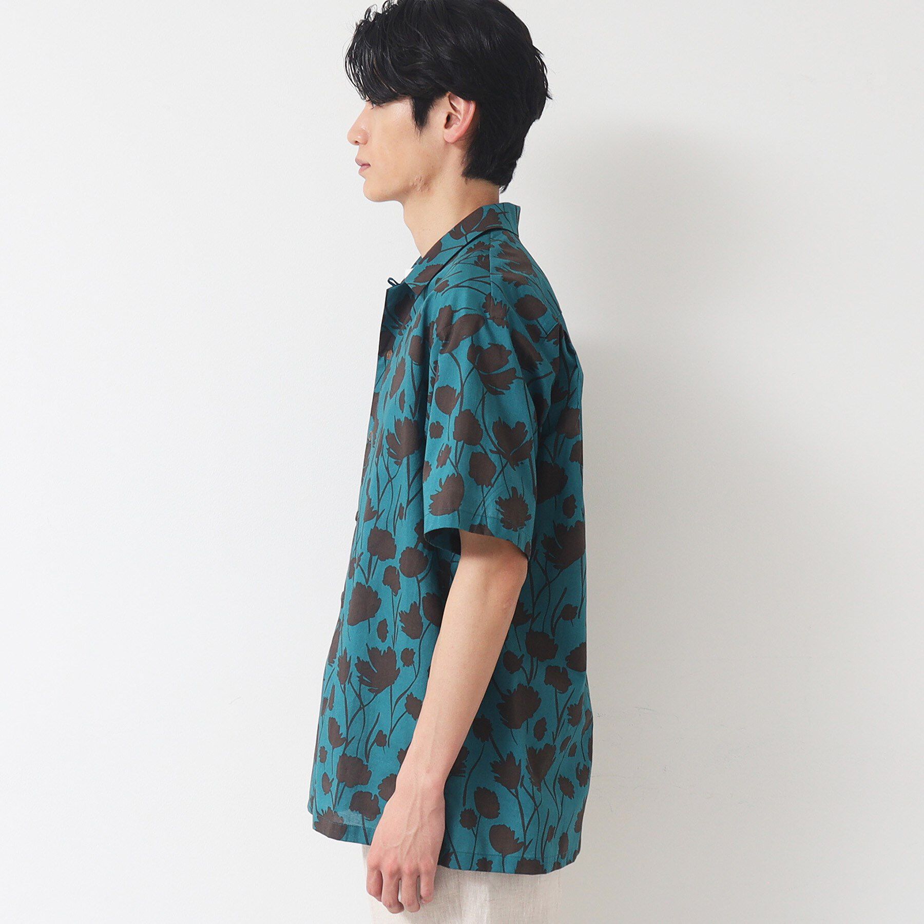 Dessin「【洗える】フラワープリント開襟シャツ」|シャツ・ブラウス|