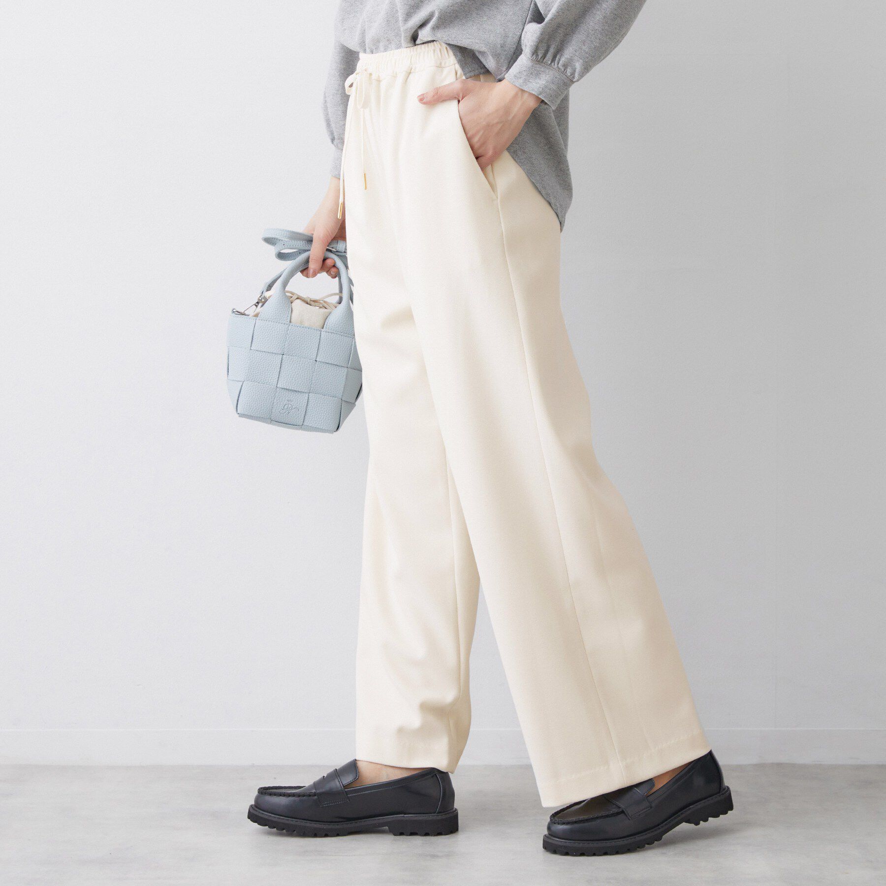 Dessin「【帯電防止/洗える】ストレッチツイルワイドパンツ」|その他|