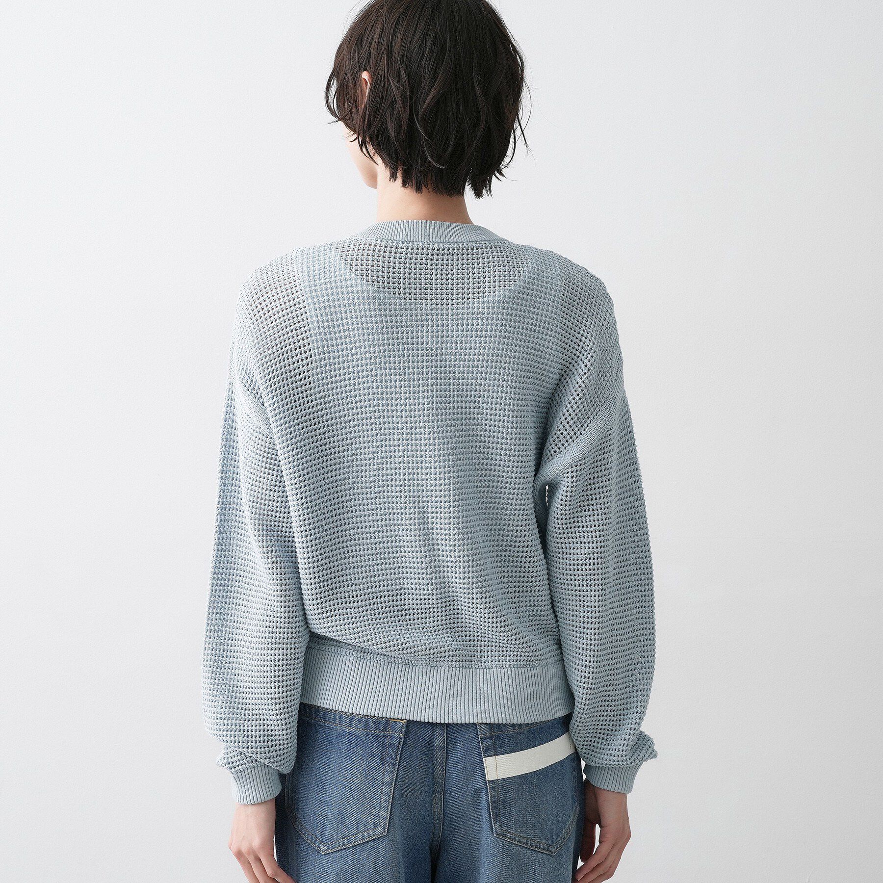 Dessin「【洗える】コットンメッシュニットカーディガン」|カーディガン|