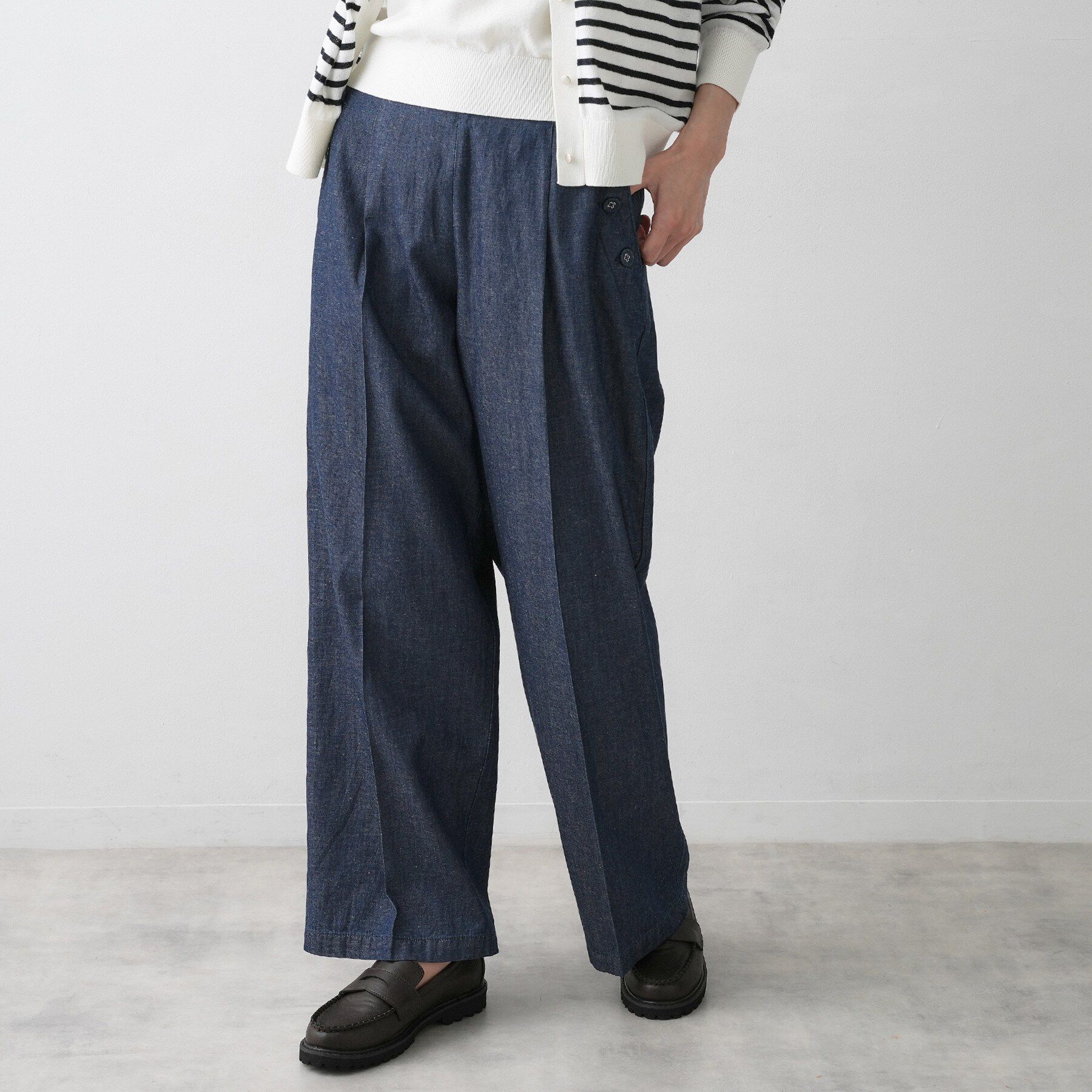 Dessin「【洗える】綿麻マリンワイドデニムパンツ」|その他|