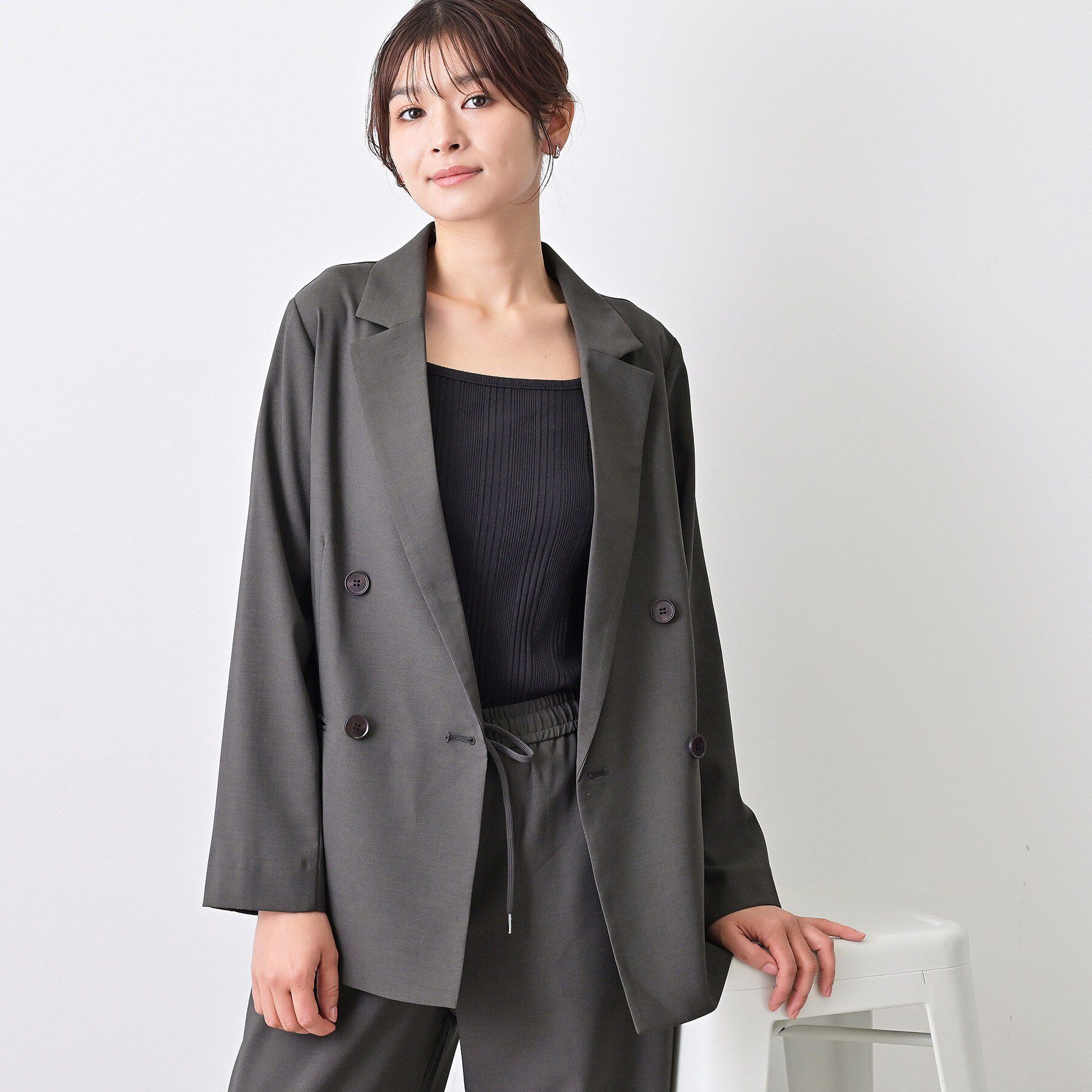 Dessin「【セットアップ可/洗える】ダブルストレッチジャケット」|テーラードジャケット|