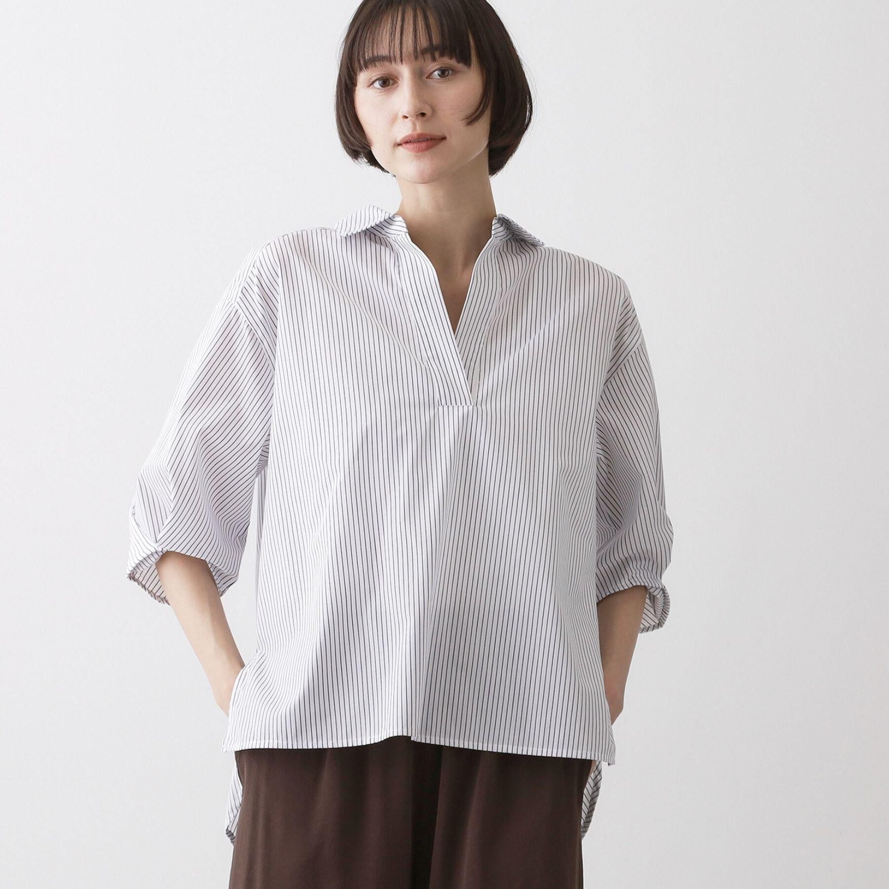 Dessin「【洗える】スキッパーシャツブラウス」|シャツ・ブラウス|