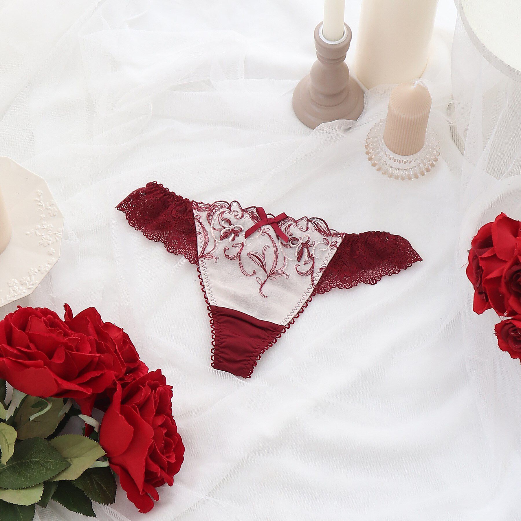 Risa Magli「アリアナ Tバックショーツ」|インナー|ボルドー(064)