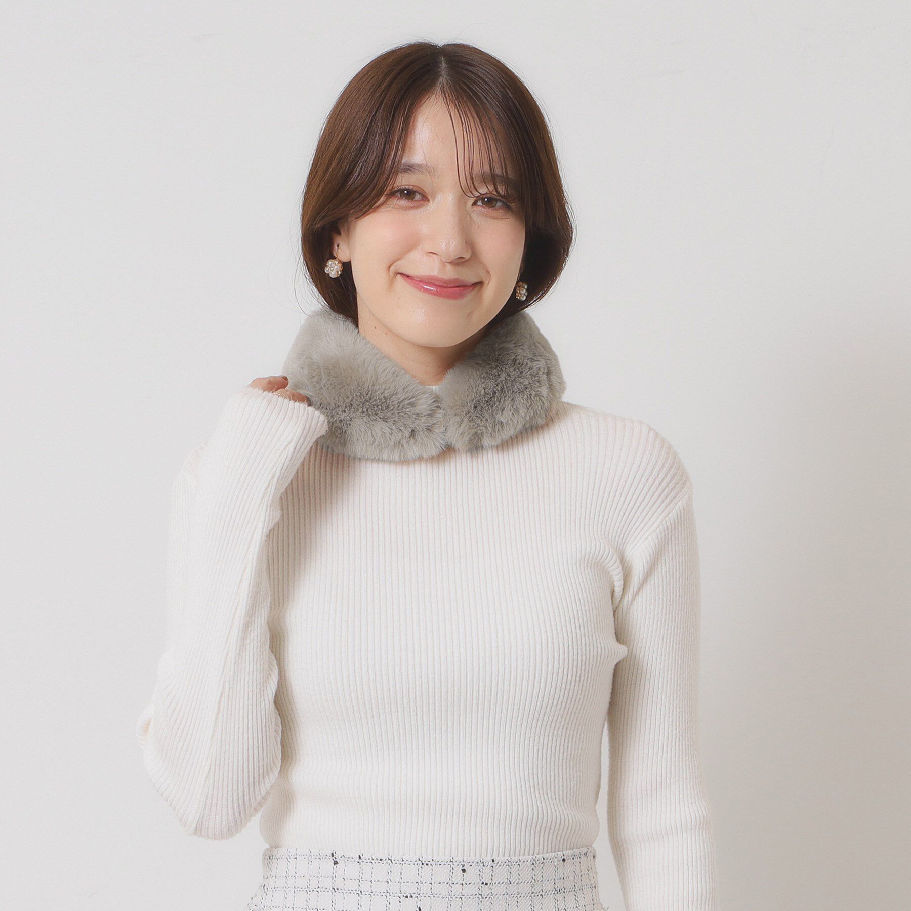 ITS&rsquo;DEMO「【手洗い可】マグネット付きファーティペット」|ストール|