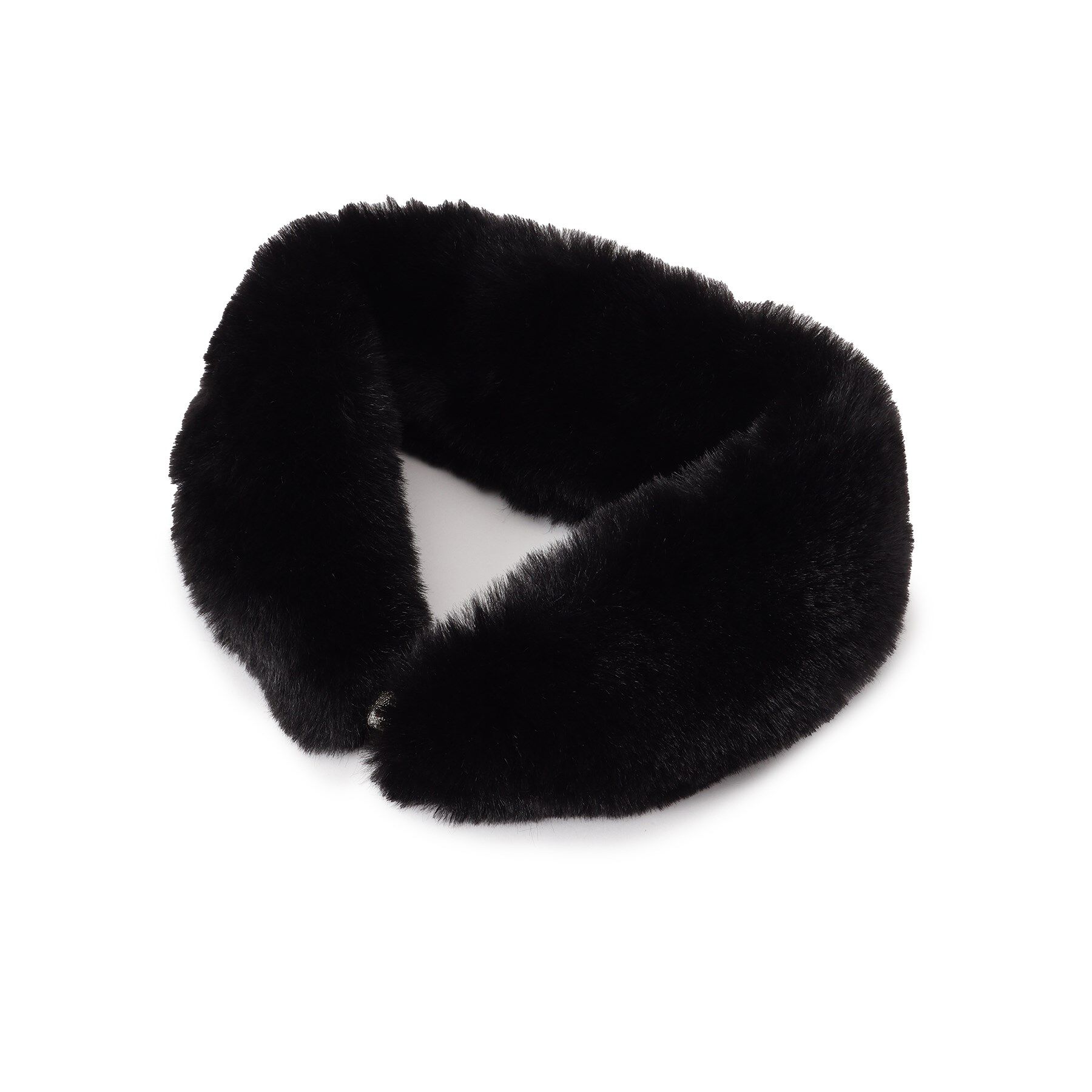 ITS&rsquo;DEMO「【手洗い可】マグネット付きファーティペット」|ストール|ブラック(019)