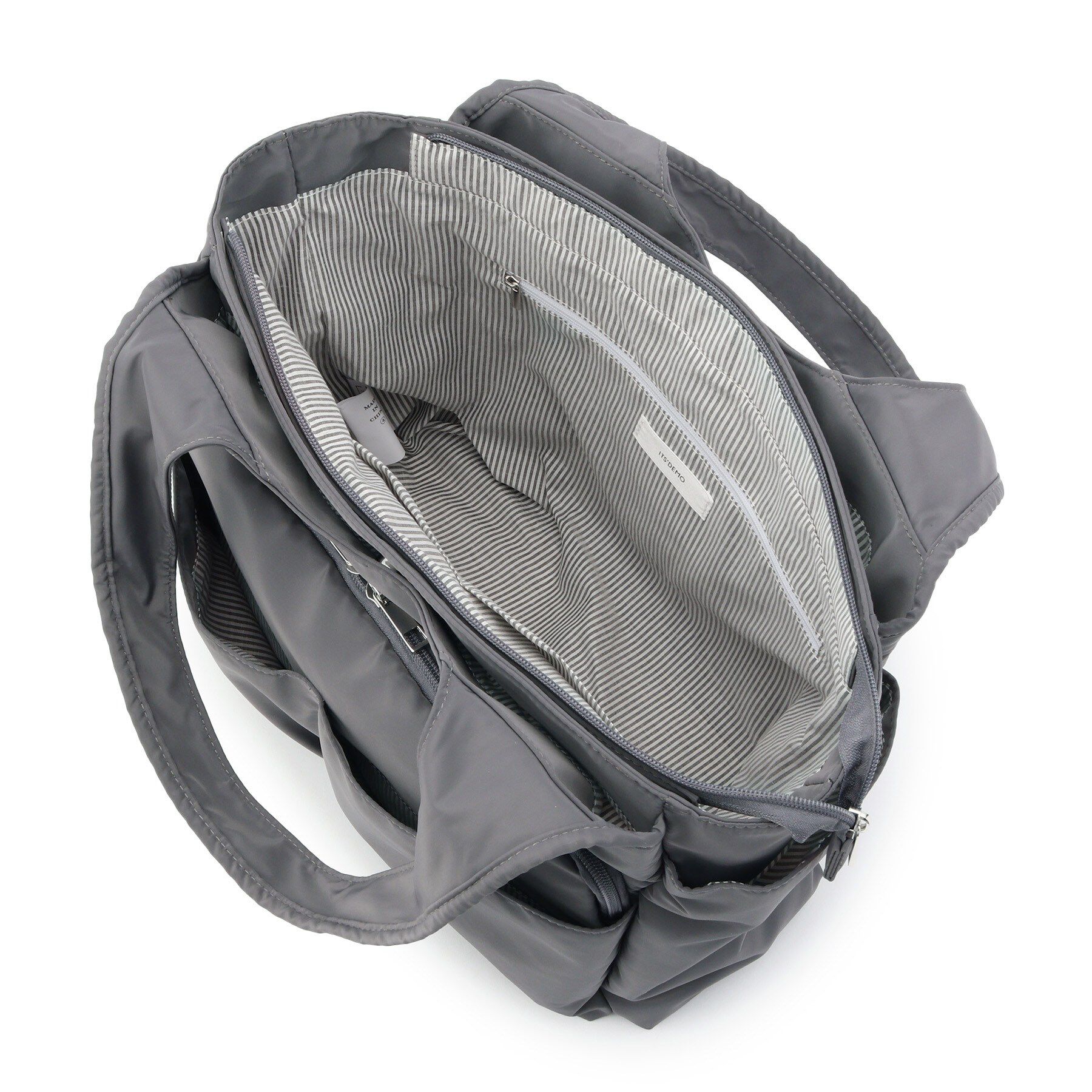 ITS&rsquo;DEMO「【11ポケット】裏地ストライプトート」|トートバッグ|