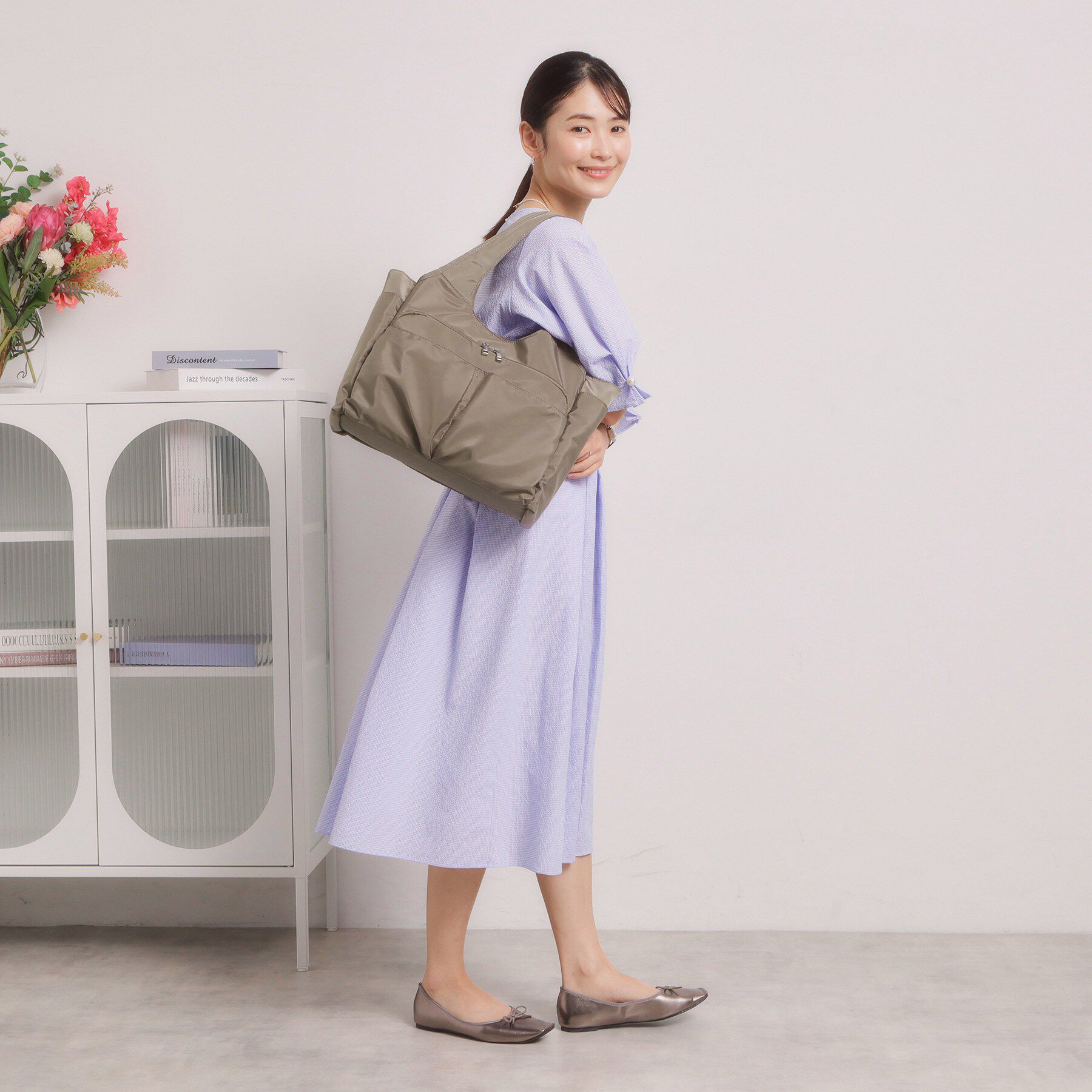 ITS&rsquo;DEMO「【11ポケット】裏地ストライプトート」|トートバッグ|