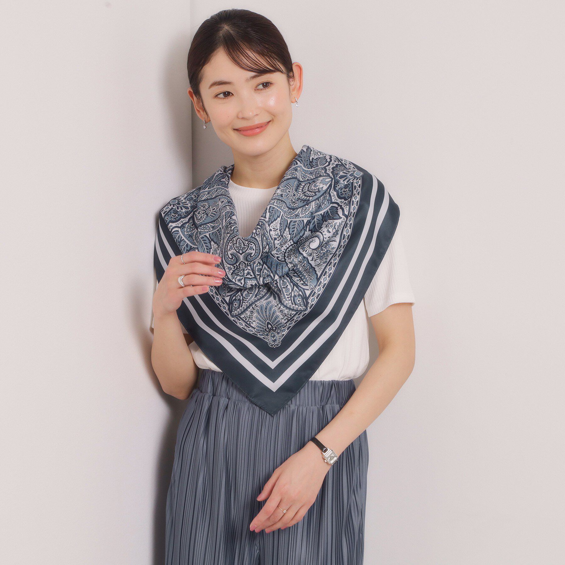 ITS&rsquo;DEMO「ペイズリー柄スカーフ」|バンダナ・スカーフ|