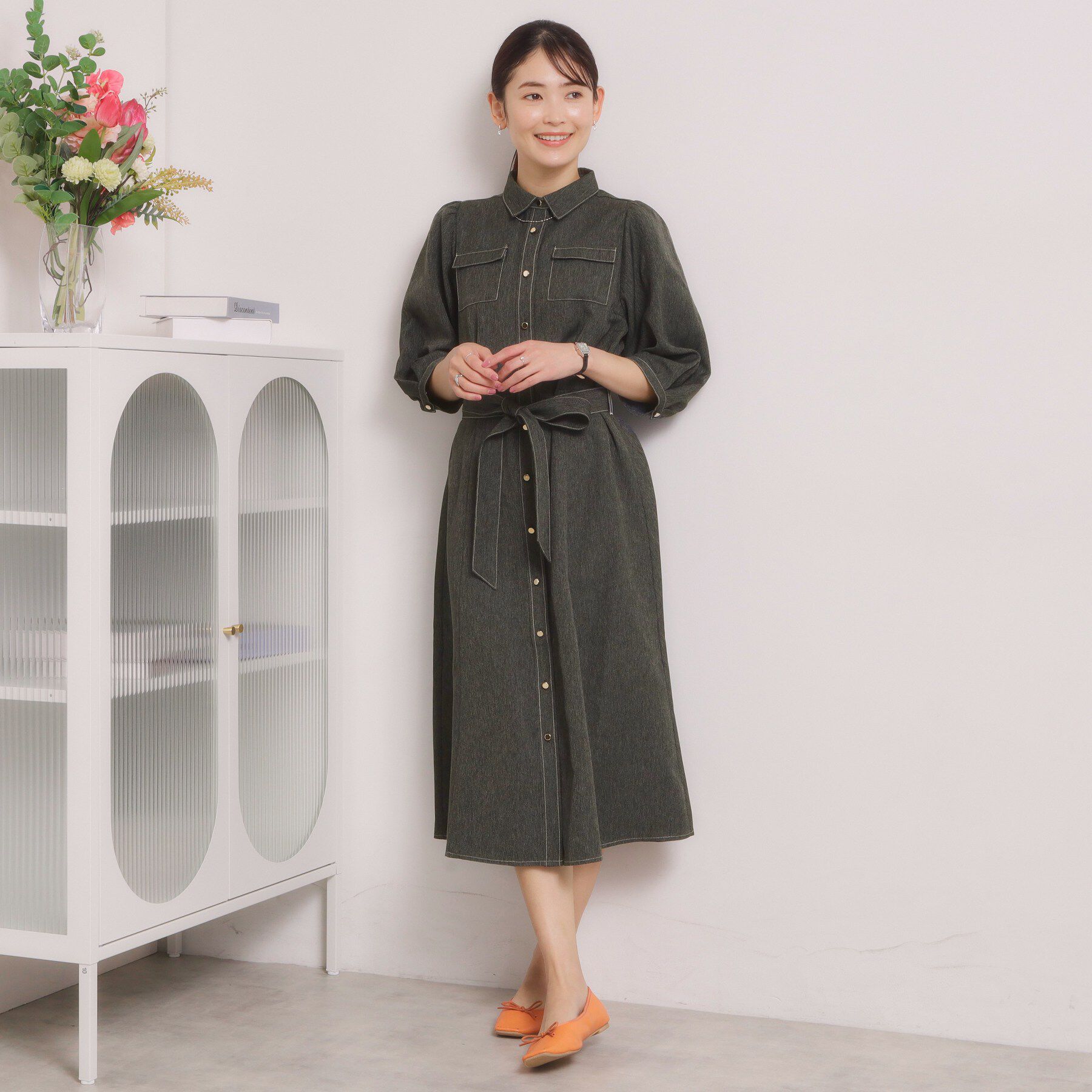 ITS&rsquo;DEMO「【洗濯機OK】デニム風ワンピース」|ワンピース|