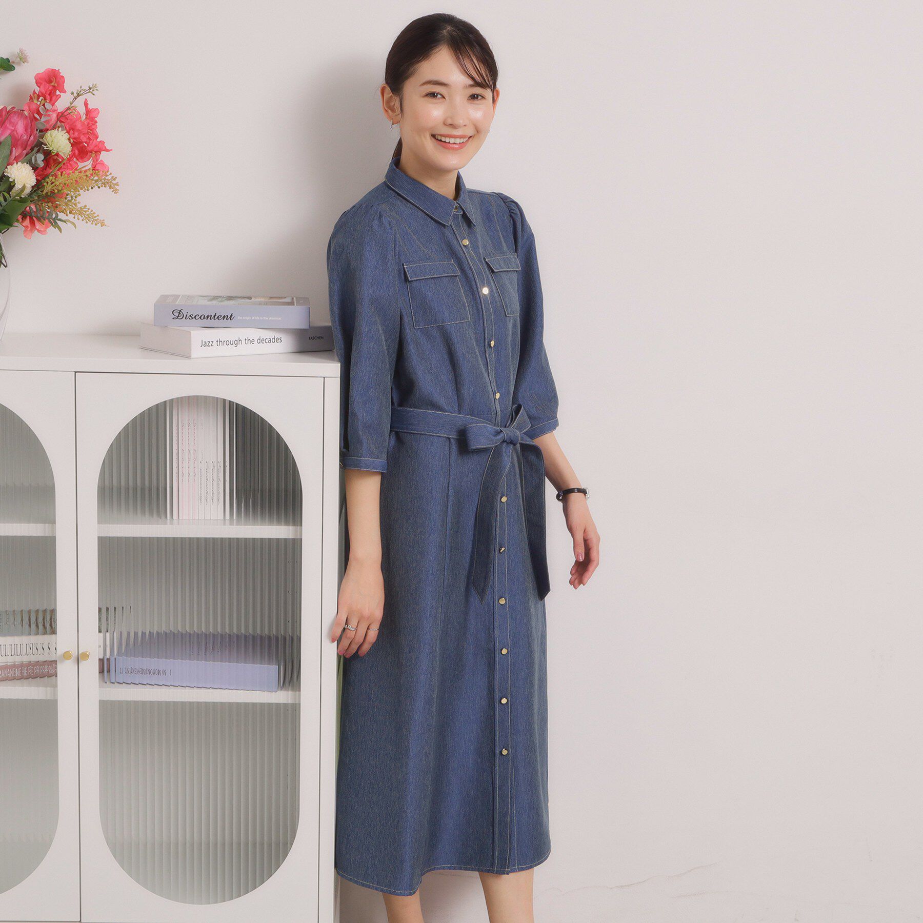 ITS&rsquo;DEMO「【洗濯機OK】デニム風ワンピース」|ワンピース|