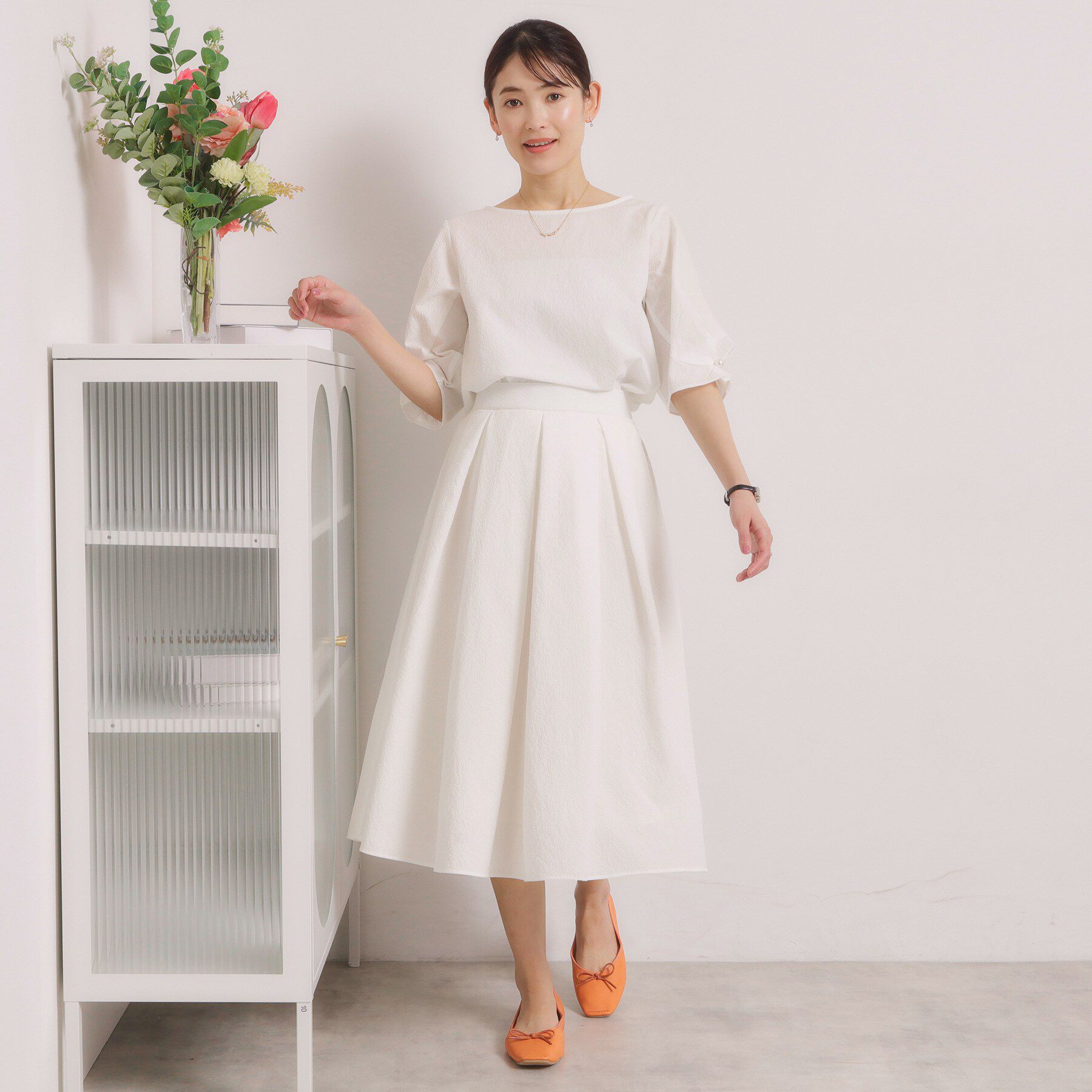 ITS&rsquo;DEMO「【手洗い可／セットアップ可】サッカースカート」|スカート|