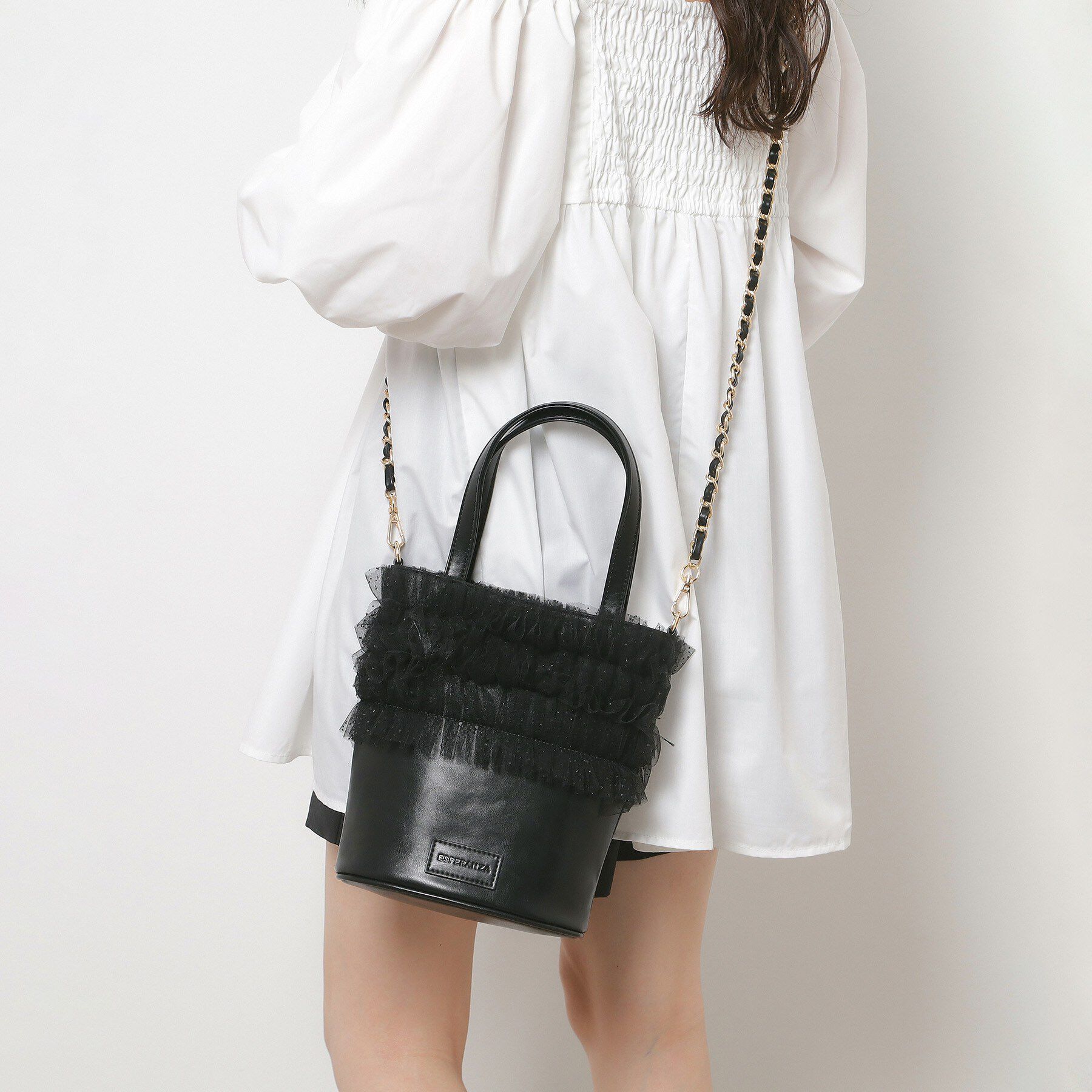 ESPERANZA「ギャザーチュールバッグ」|ハンドバッグ|