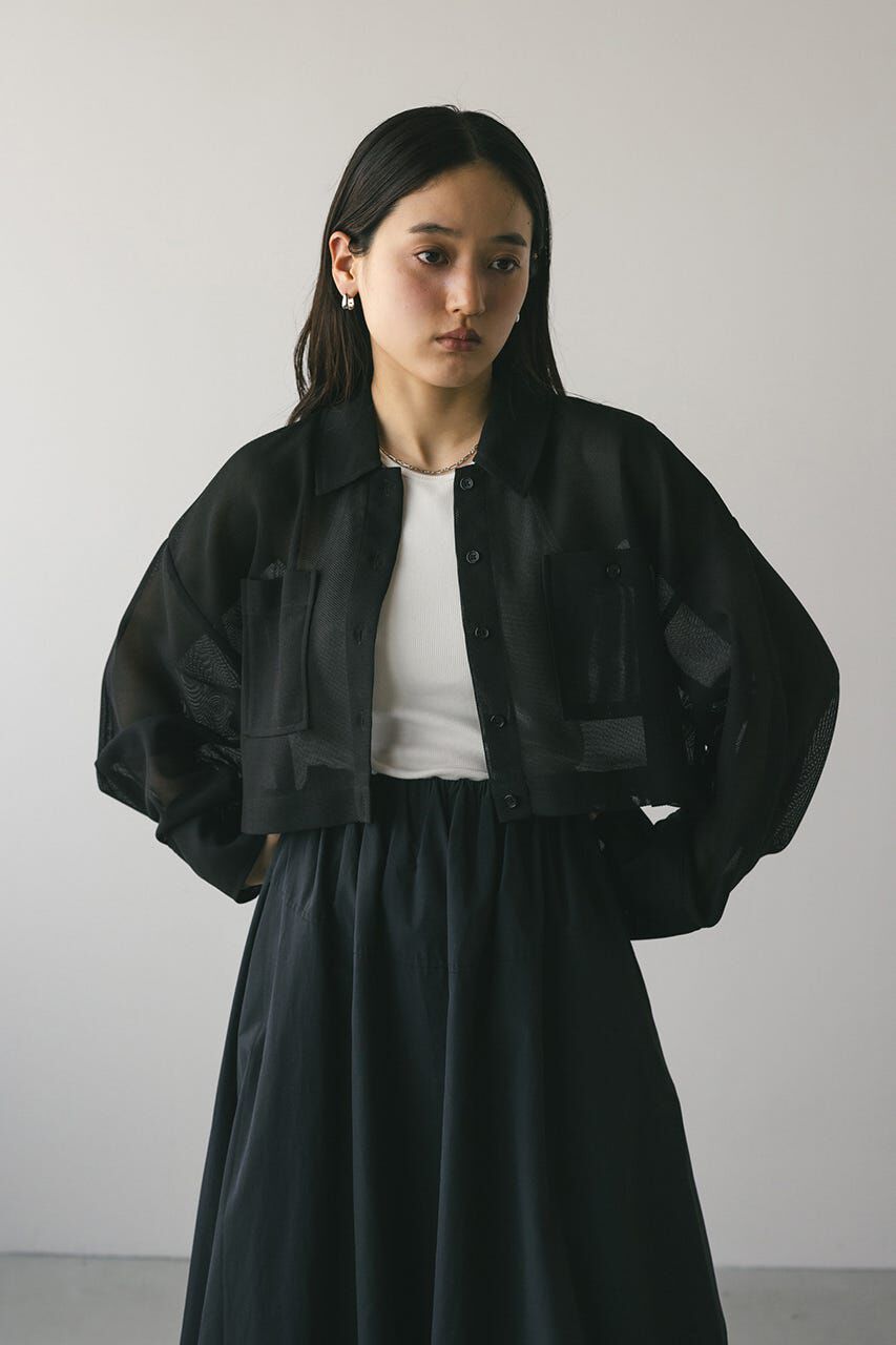 STYLEMIXER「ワイドスリーブメッシュショートシャツ」|シャツ・ブラウス|