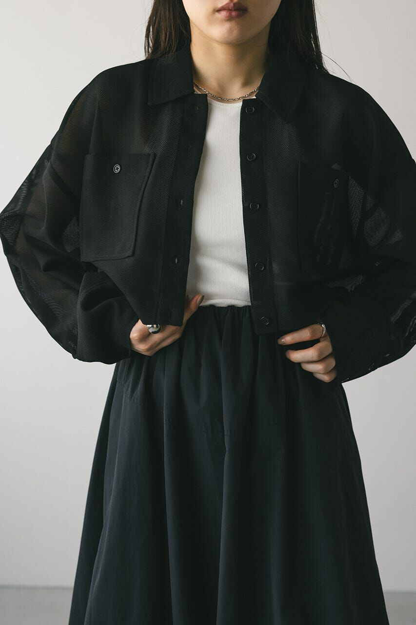 STYLEMIXER「ワイドスリーブメッシュショートシャツ」|シャツ・ブラウス|