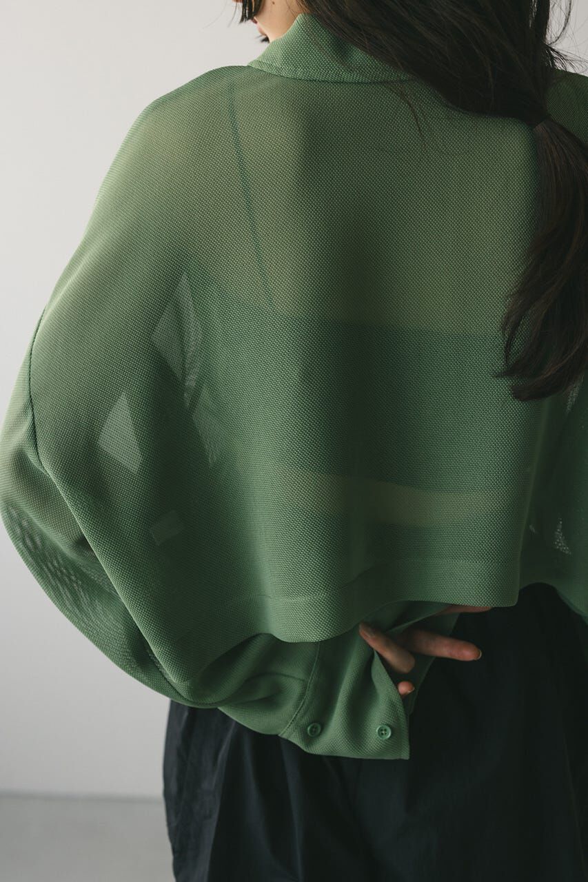 STYLEMIXER「ワイドスリーブメッシュショートシャツ」|シャツ・ブラウス|
