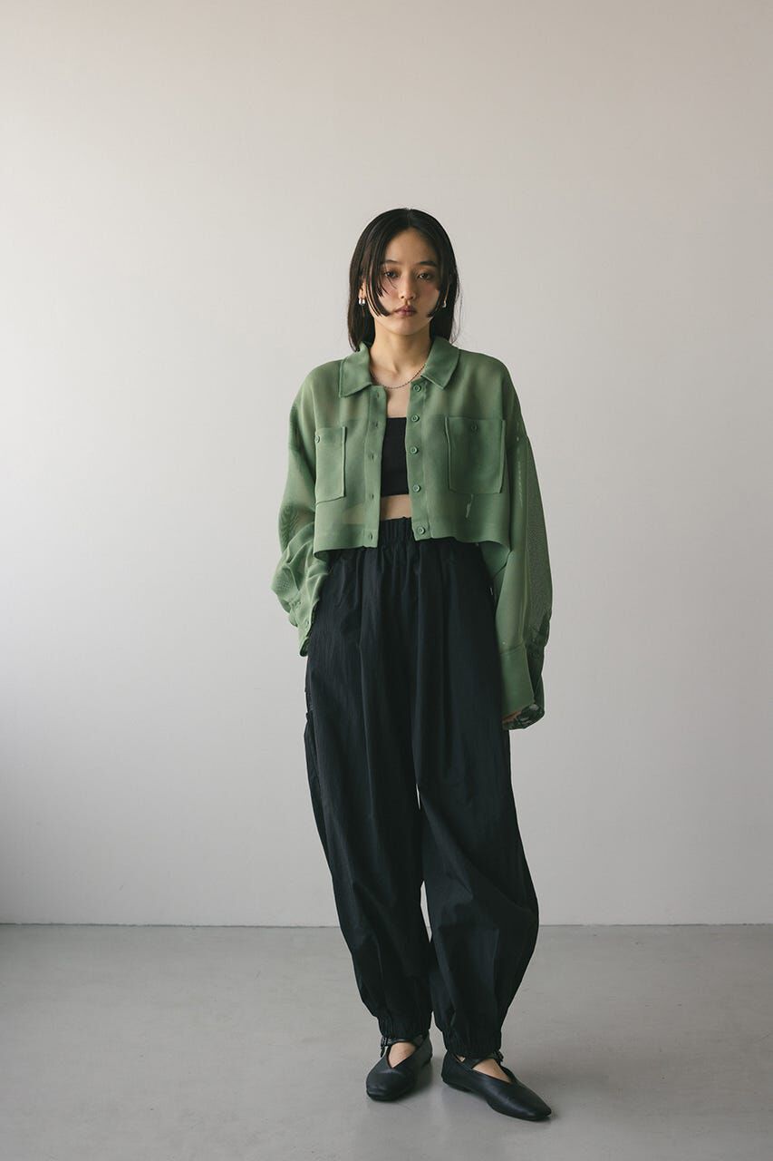 STYLEMIXER「ワイドスリーブメッシュショートシャツ」|シャツ・ブラウス|