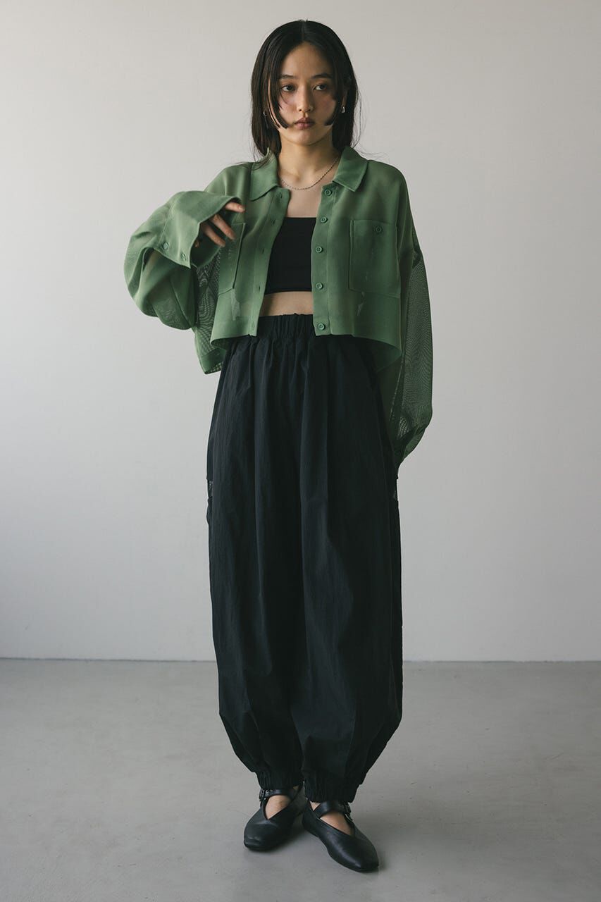 STYLEMIXER「ワイドスリーブメッシュショートシャツ」|シャツ・ブラウス|