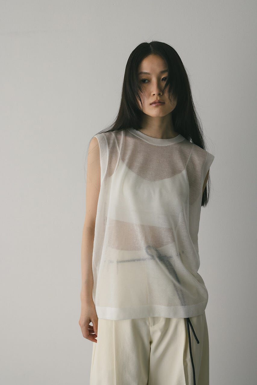 STYLEMIXER「ウォッシャブルリネンニットタンク」|タンクトップ|
