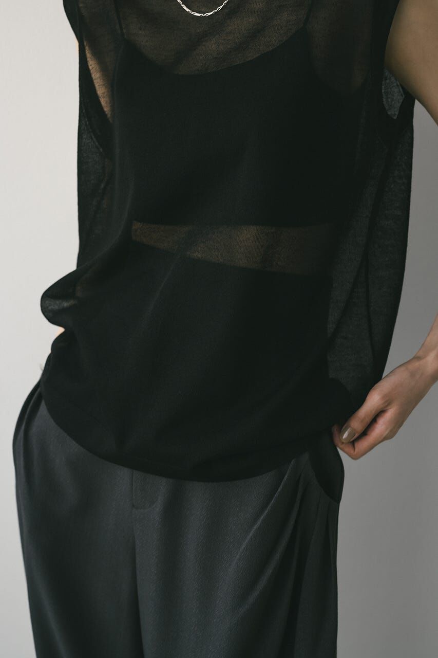 STYLEMIXER「ウォッシャブルリネンニットタンク」|タンクトップ|