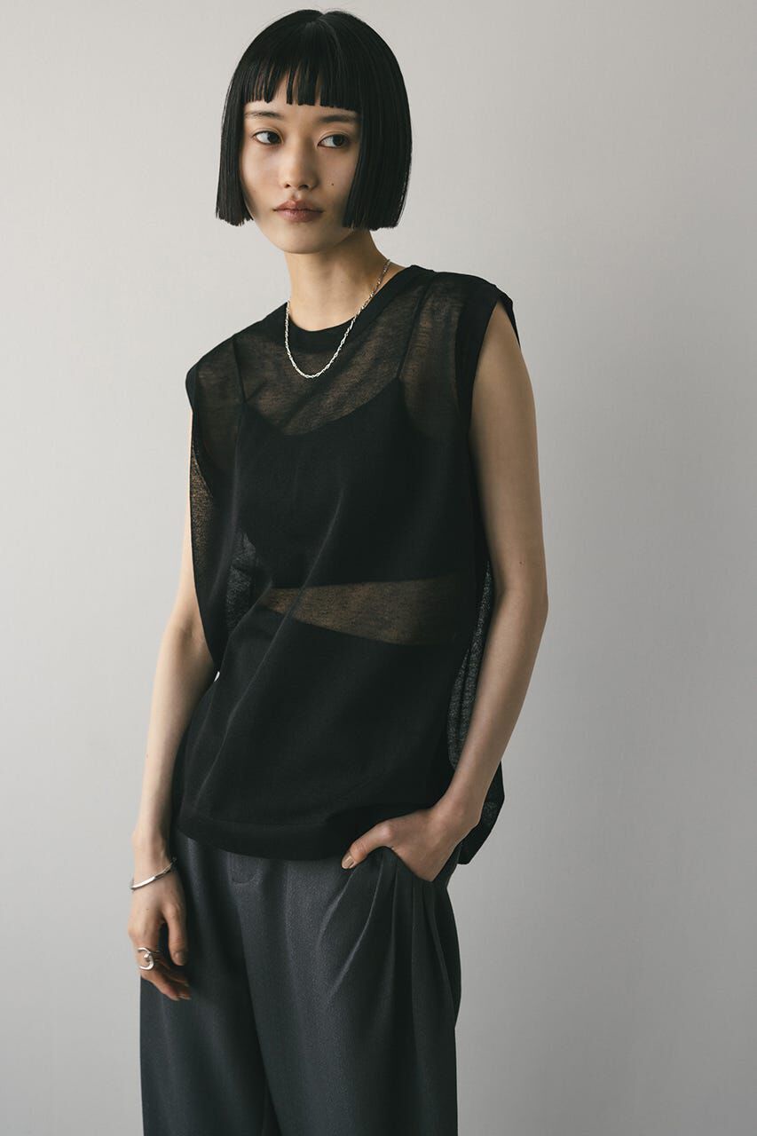 STYLEMIXER「ウォッシャブルリネンニットタンク」|タンクトップ|