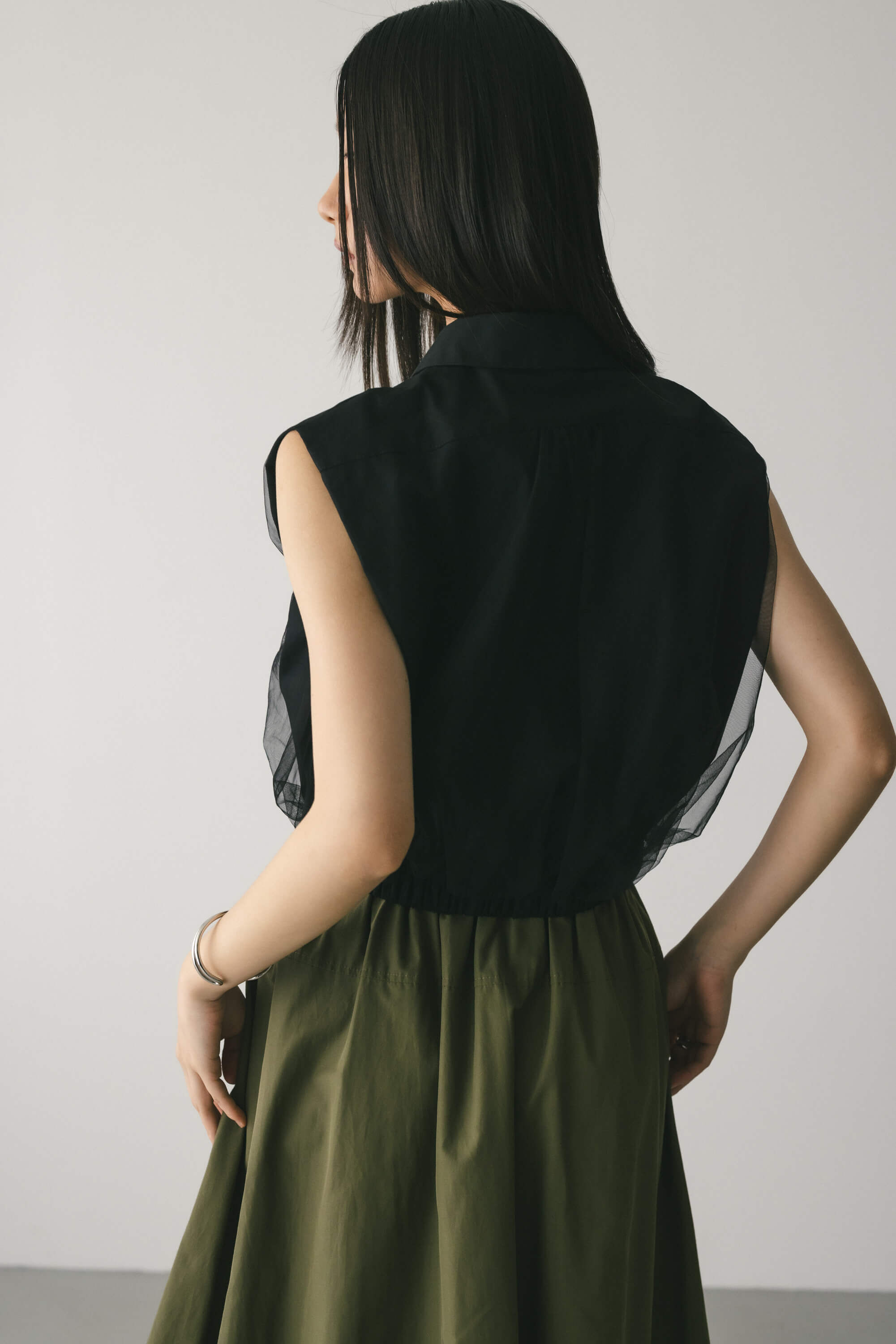 STYLEMIXER「チュールレイヤードシャツ」|タンクトップ|