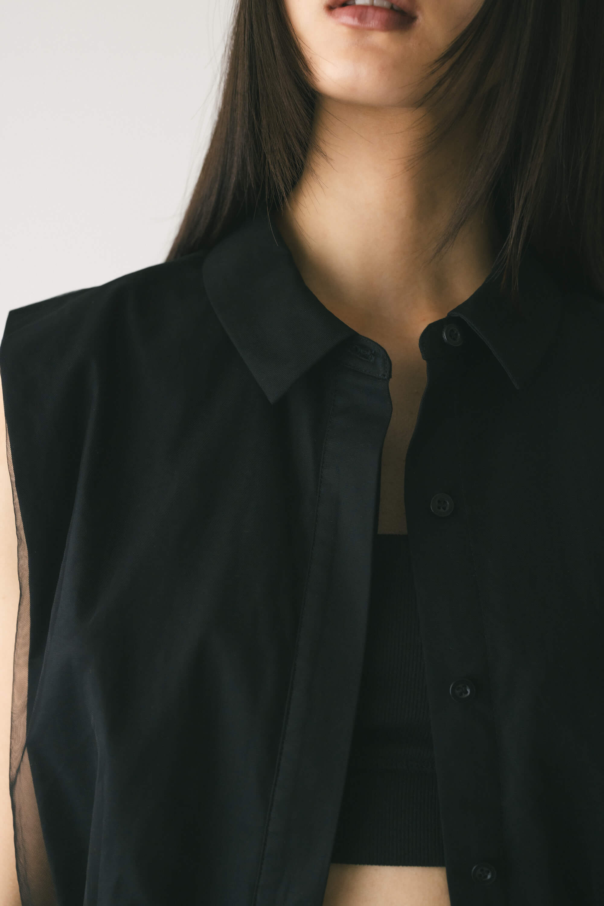 STYLEMIXER「チュールレイヤードシャツ」|タンクトップ|