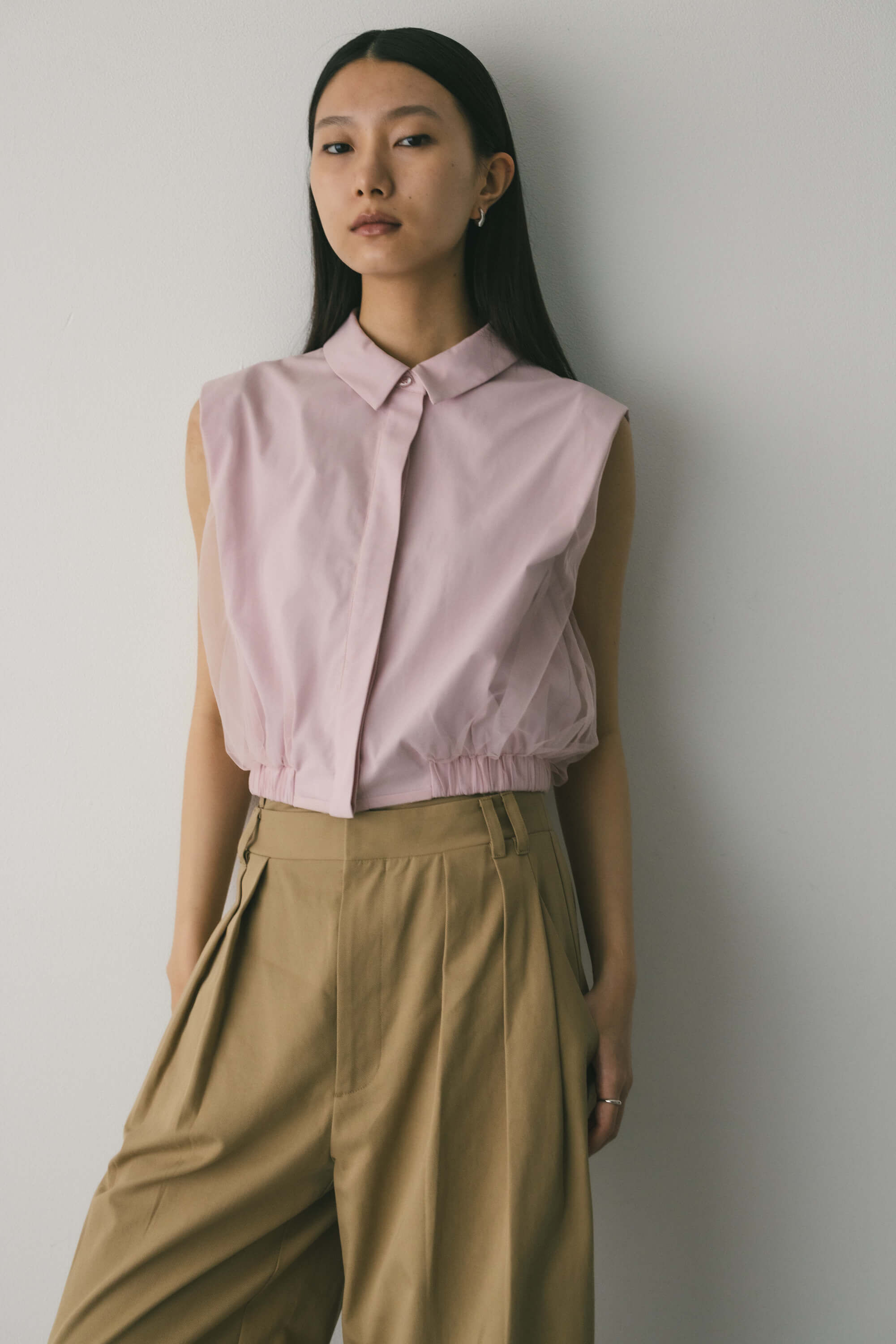 STYLEMIXER「チュールレイヤードシャツ」|タンクトップ|PNK