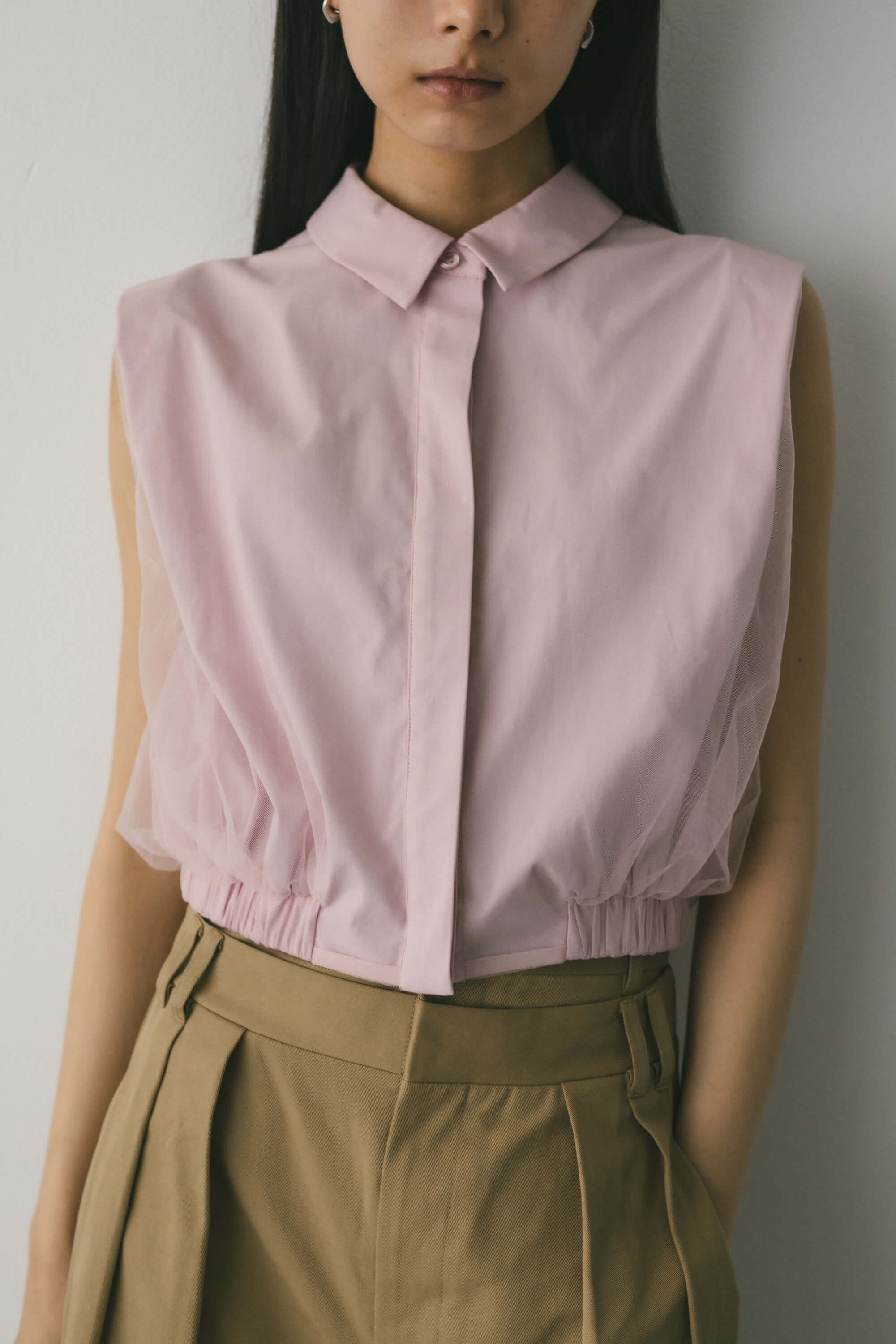 STYLEMIXER「チュールレイヤードシャツ」|タンクトップ|